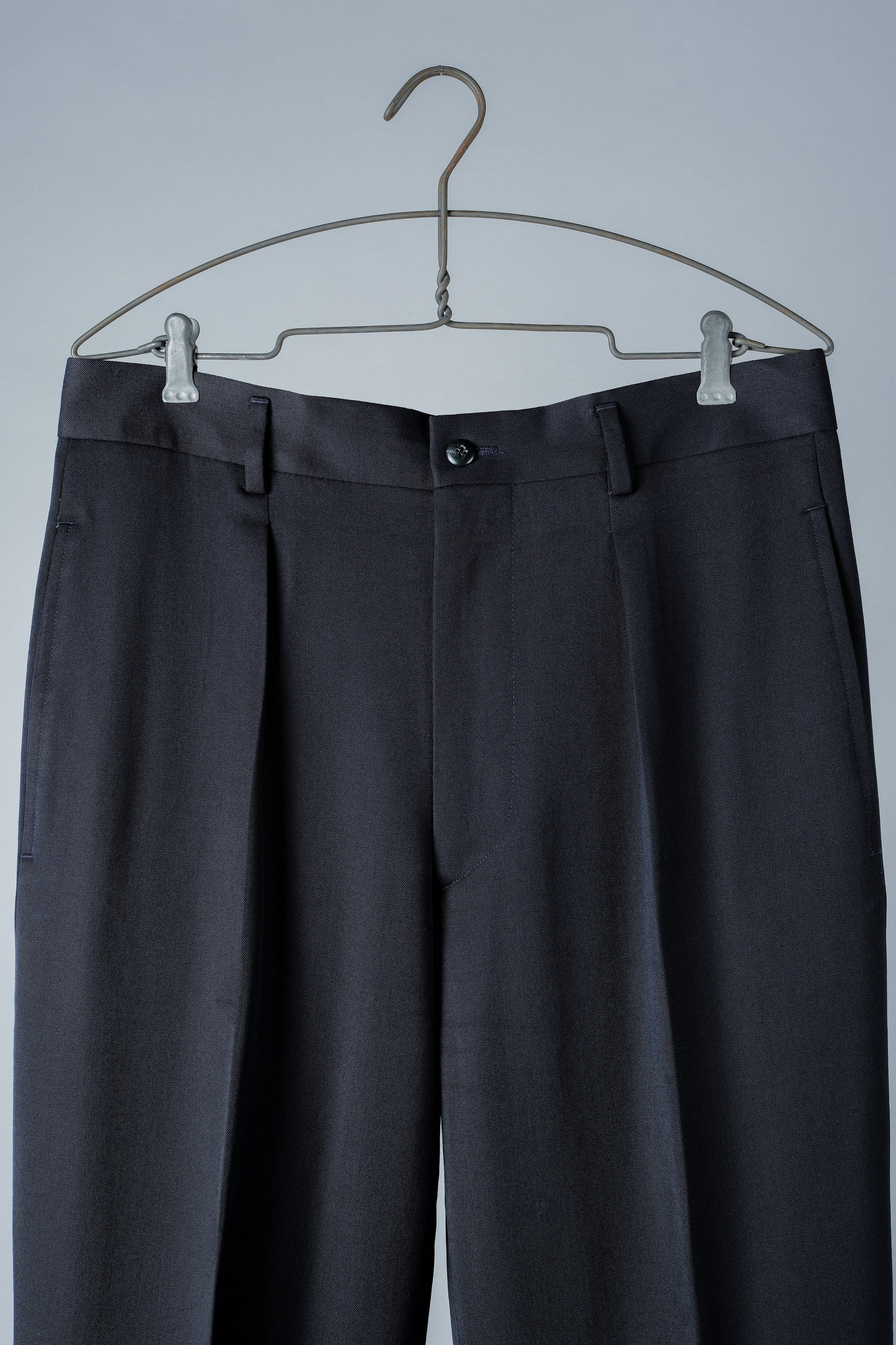 【~90's】Italian Vintage 1 Tuck Wool Gabardine Trousers Size.50