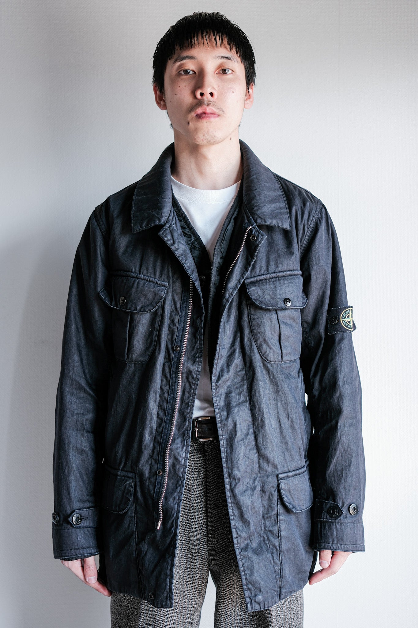 ［06AW］Old STONE ISLAND Garment Dyed Lino Flax Dutch Rope Jacket Size.M