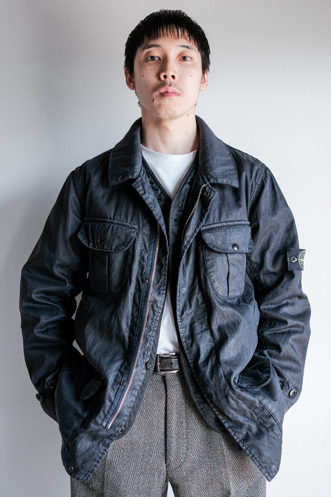 ［06AW］Old STONE ISLAND Garment Dyed Lino Flax Dutch Rope Jacket Size.M
