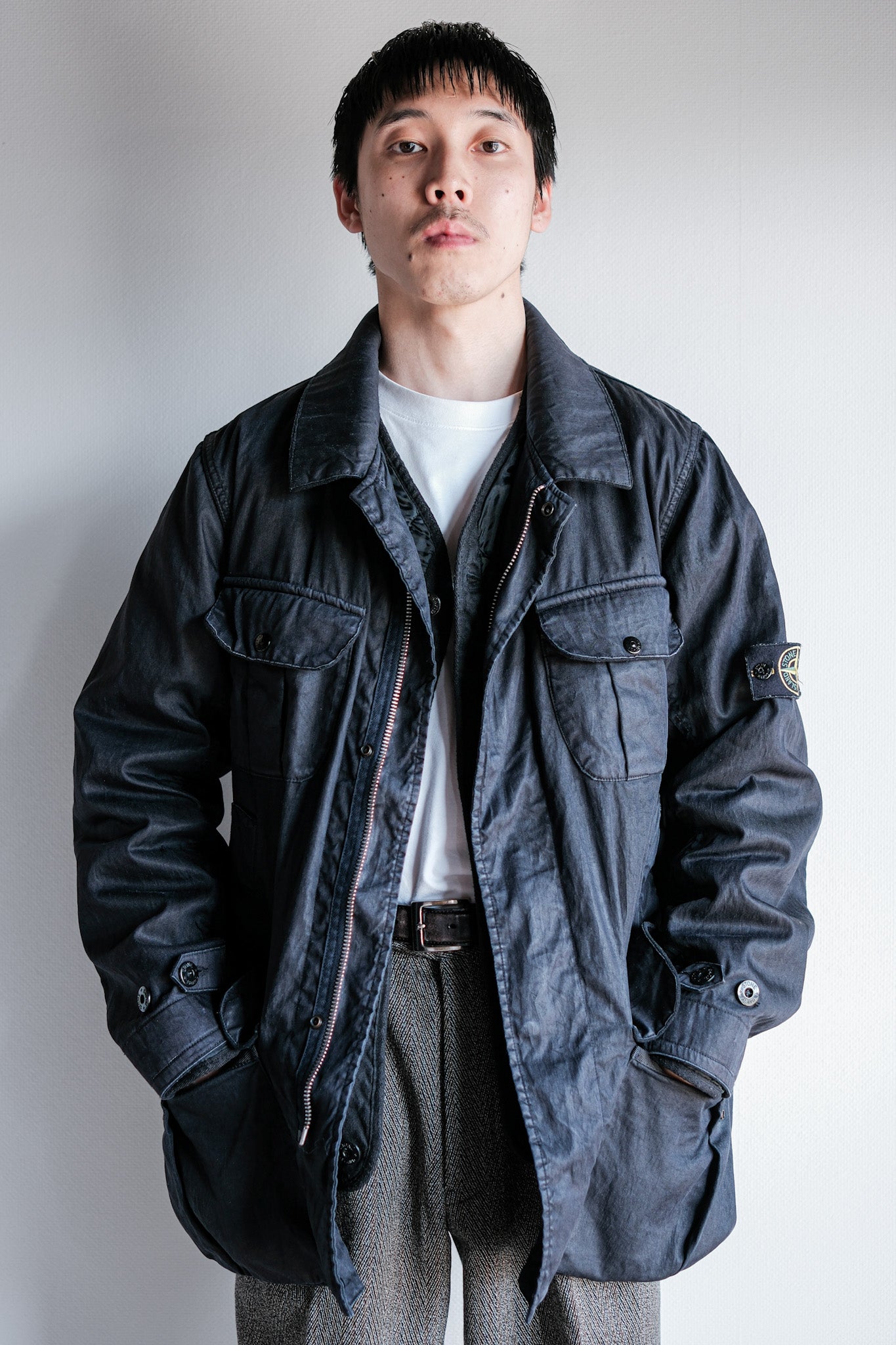 ［06AW］Old STONE ISLAND Garment Dyed Lino Flax Dutch Rope Jacket Size.M