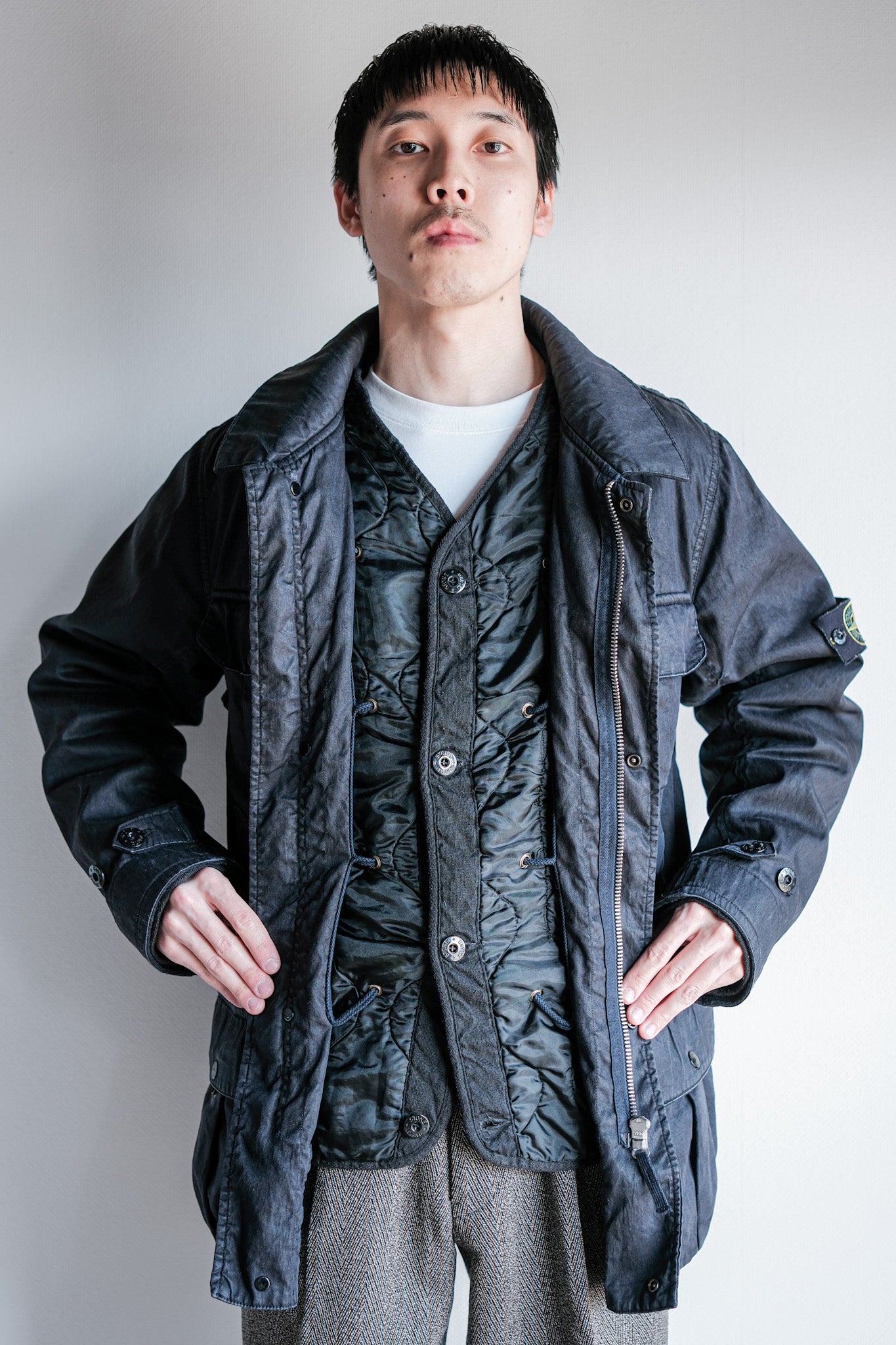 ［06AW］Old STONE ISLAND Garment Dyed Lino Flax Dutch Rope Jacket Size.M