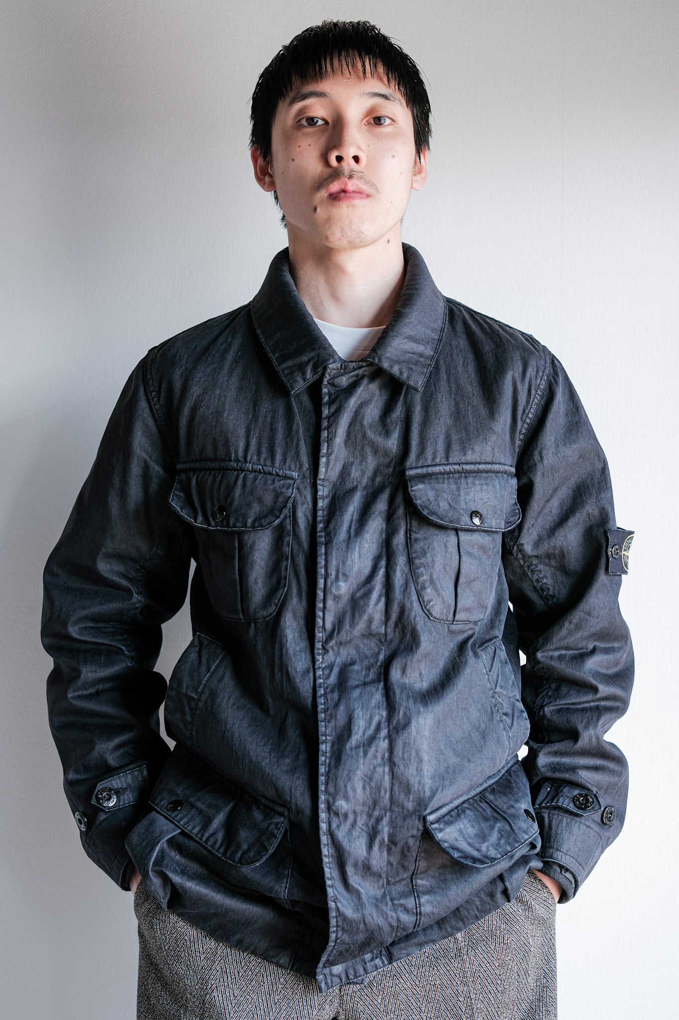 ［06AW］Old STONE ISLAND Garment Dyed Lino Flax Dutch Rope Jacket Size.M