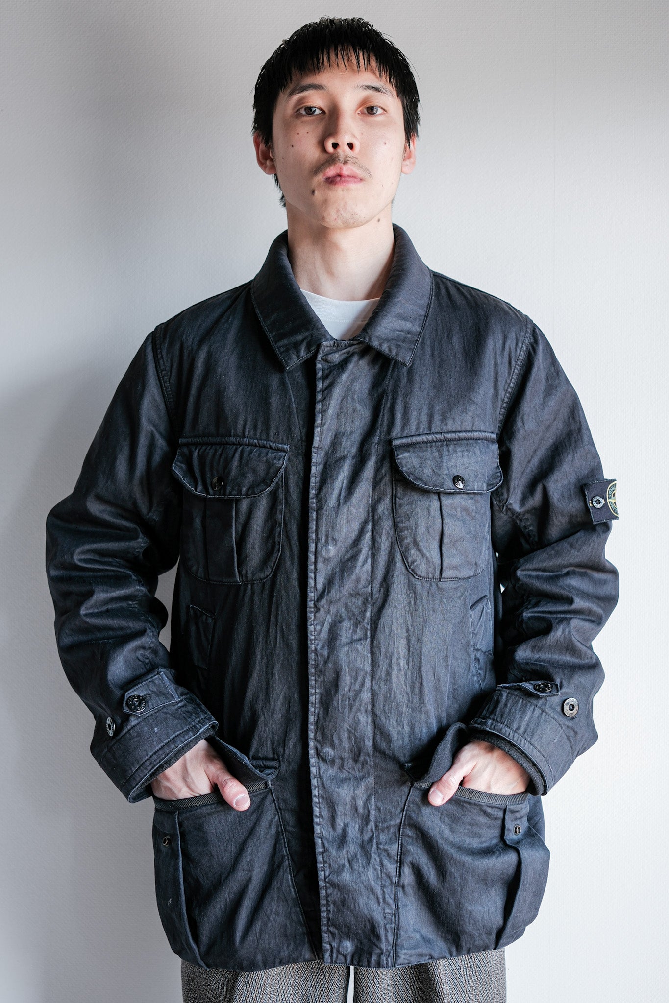 ［06AW］Old STONE ISLAND Garment Dyed Lino Flax Dutch Rope Jacket Size.M