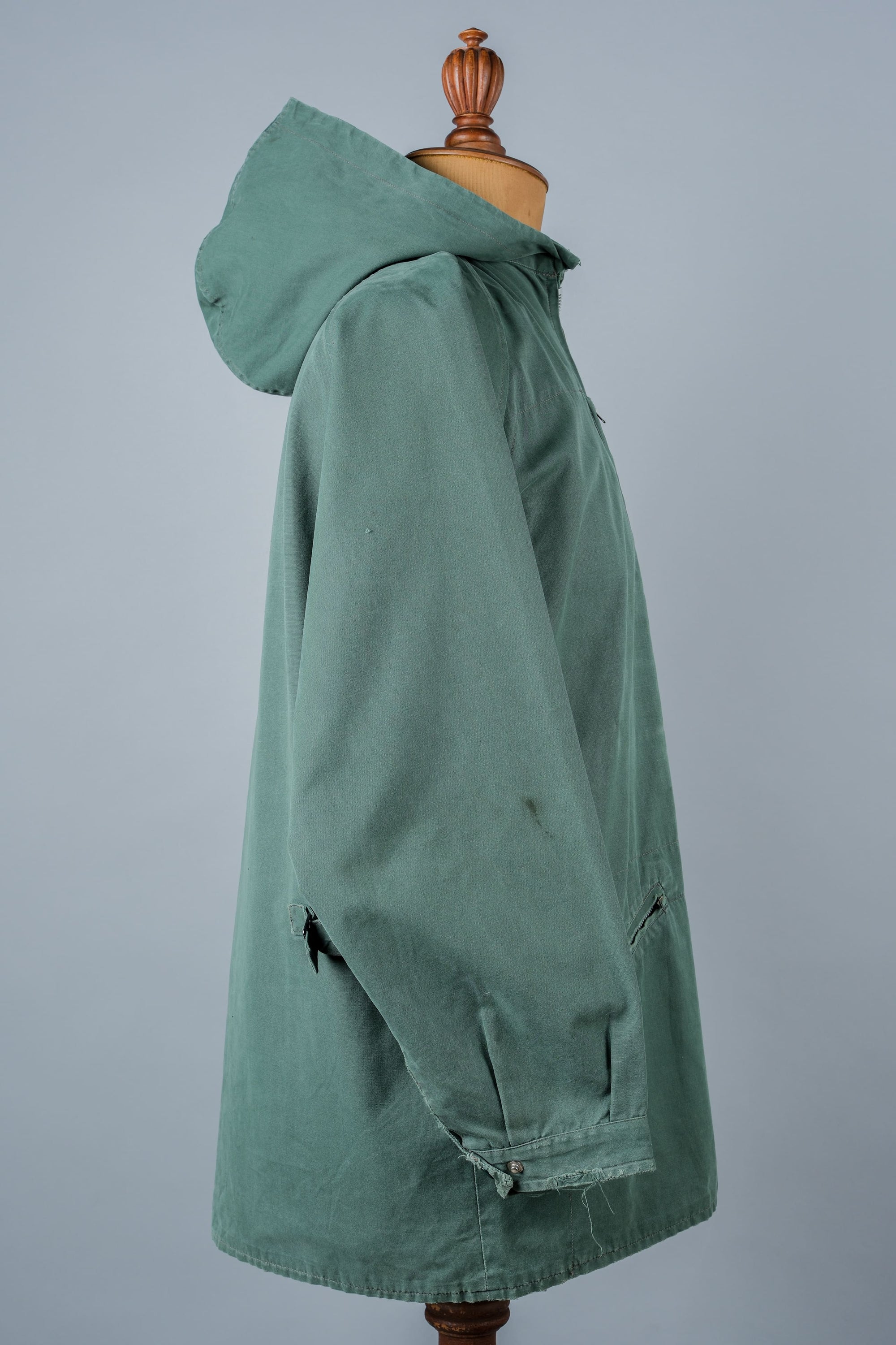 【~60's】British Vintage Ventile Cotton Hooded Cyclist Jacket "Greenspot NOMAD" "BERTRAM DUDLEY & SON"