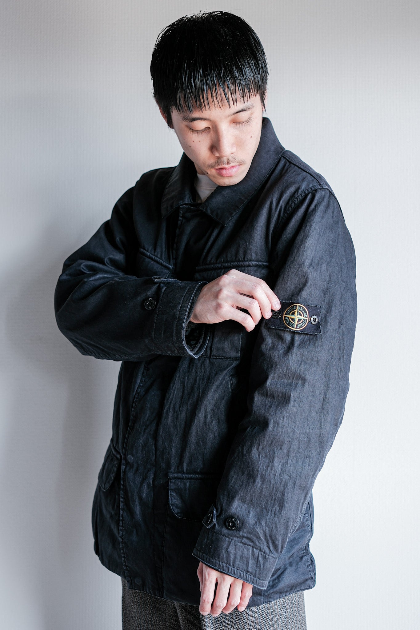 ［06AW］Old STONE ISLAND Garment Dyed Lino Flax Dutch Rope Jacket Size.M