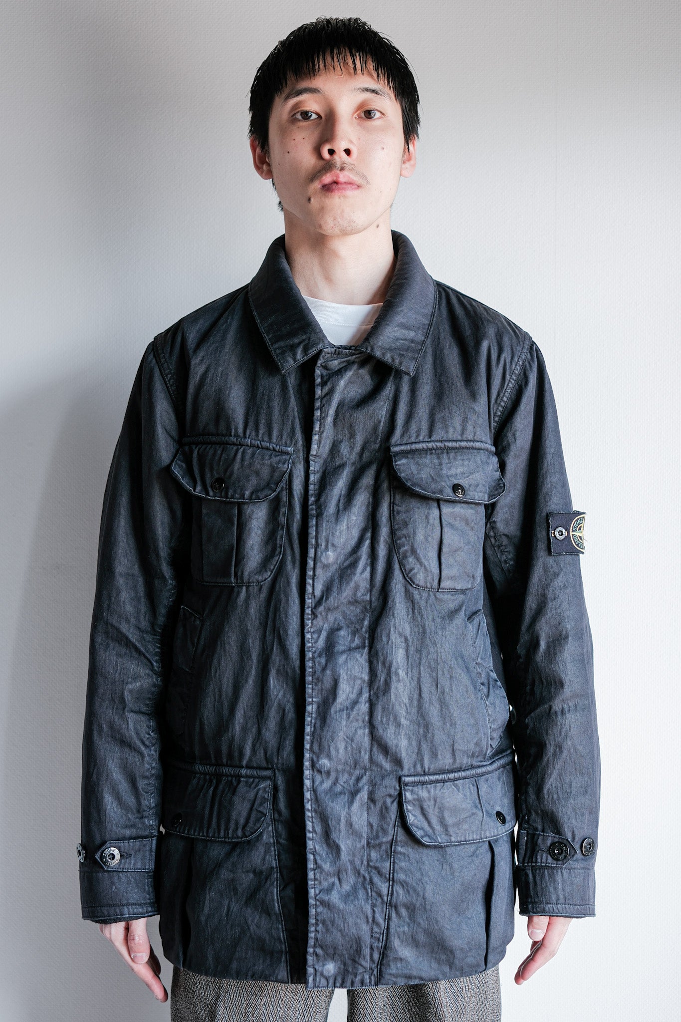 ［06AW］Old STONE ISLAND Garment Dyed Lino Flax Dutch Rope Jacket Size.M