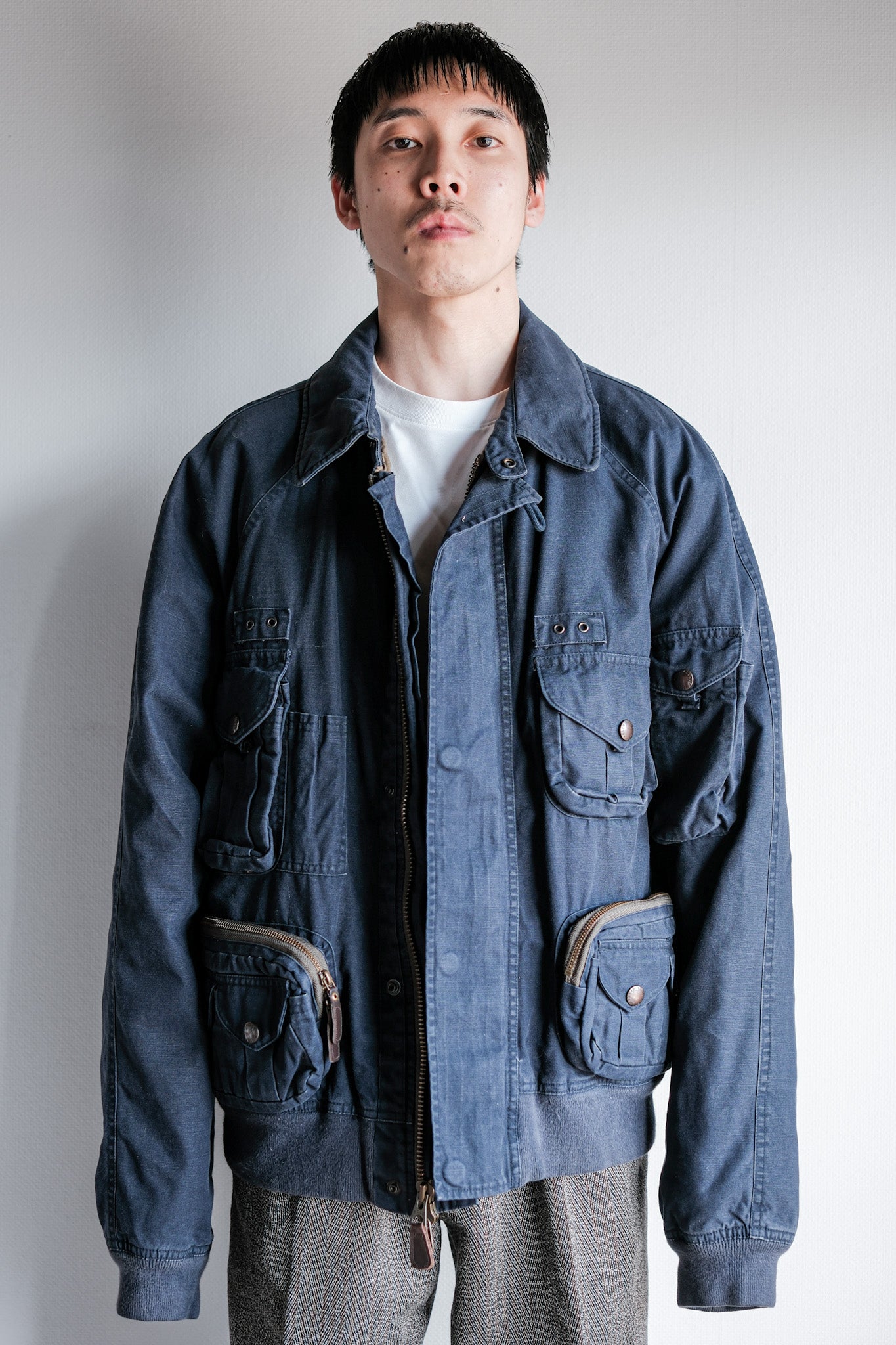 ［~00's］Old Polo Ralph Lauren Multi Pocket Cotton Blouson With Chin Strap Size.XL