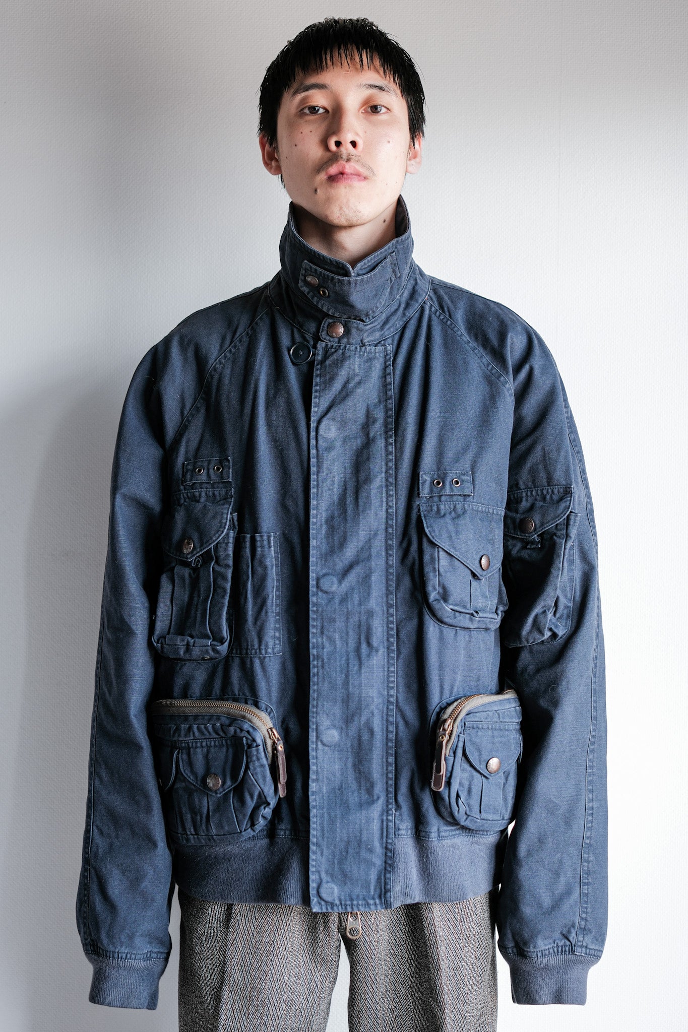 ［~00's］Old Polo Ralph Lauren Multi Pocket Cotton Blouson With Chin Strap Size.XL
