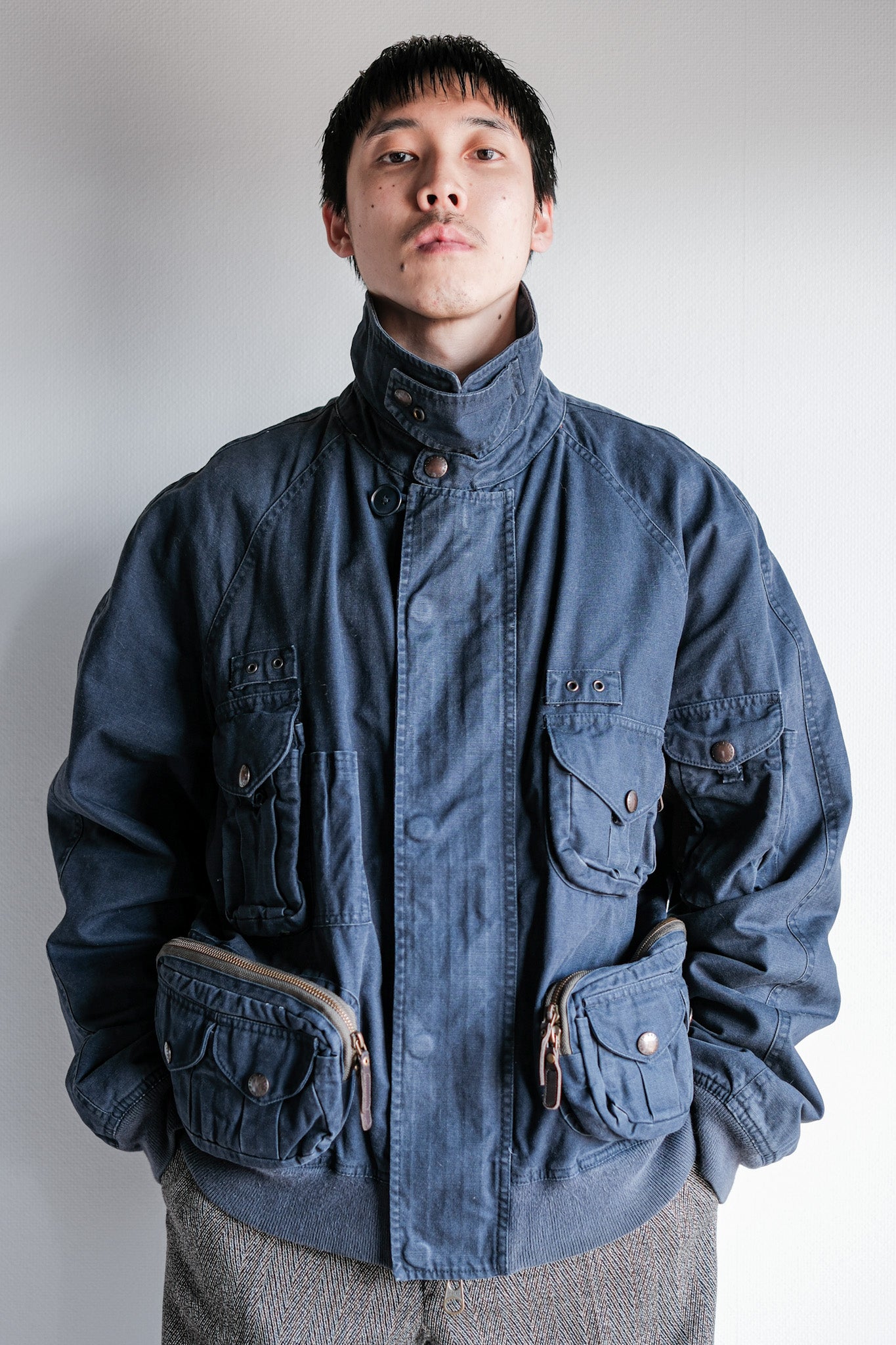 ［~00's］Old Polo Ralph Lauren Multi Pocket Cotton Blouson With Chin Strap Size.XL