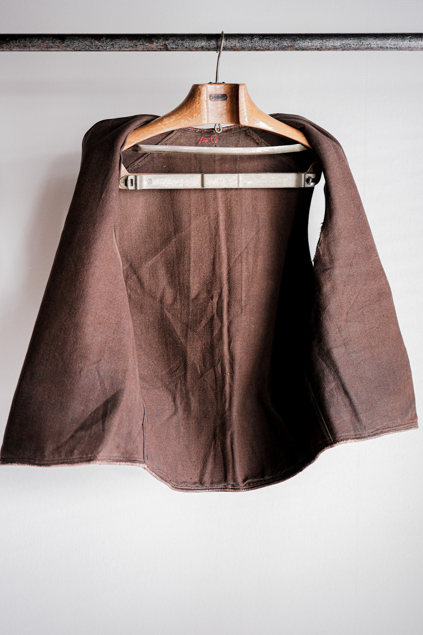 ［~40's］French Vintage Brown Leather Work Gilet