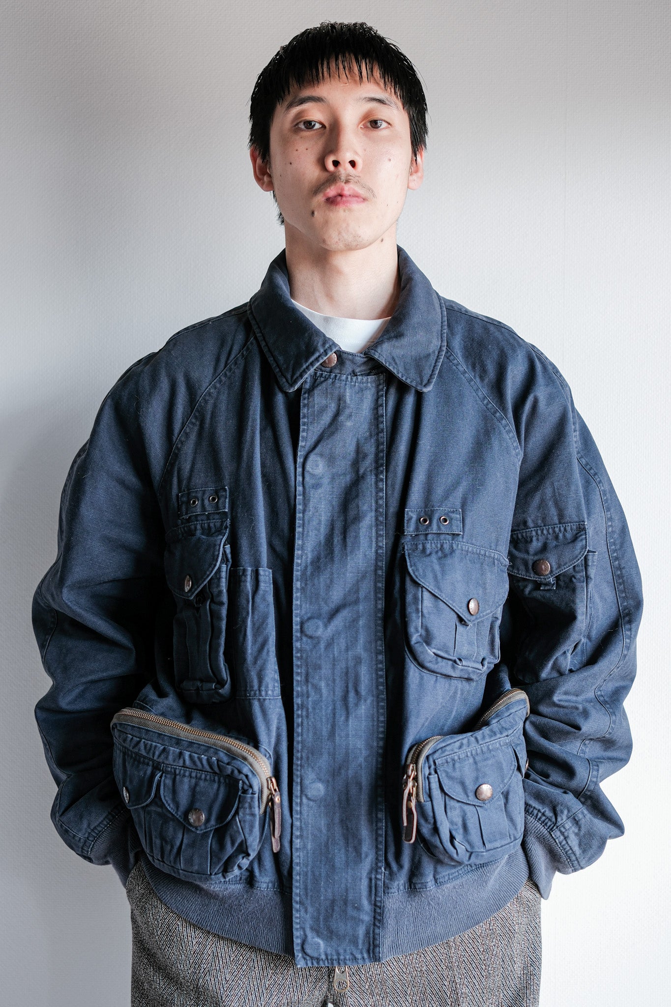 ［~00's］Old Polo Ralph Lauren Multi Pocket Cotton Blouson With Chin Strap Size.XL