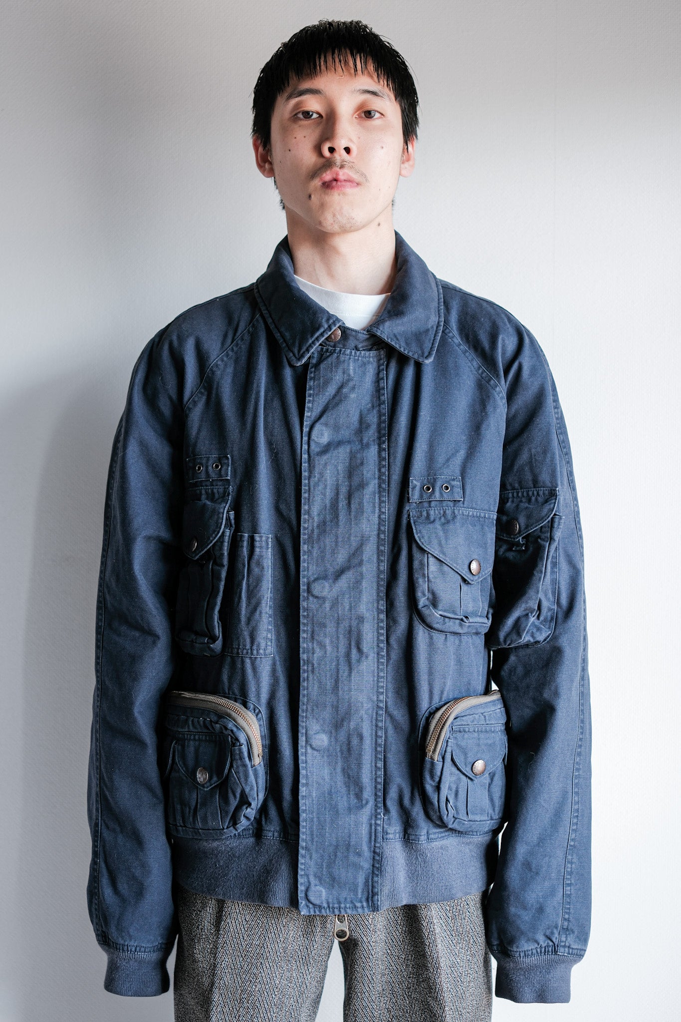 ［~00's］Old Polo Ralph Lauren Multi Pocket Cotton Blouson With Chin Strap Size.XL