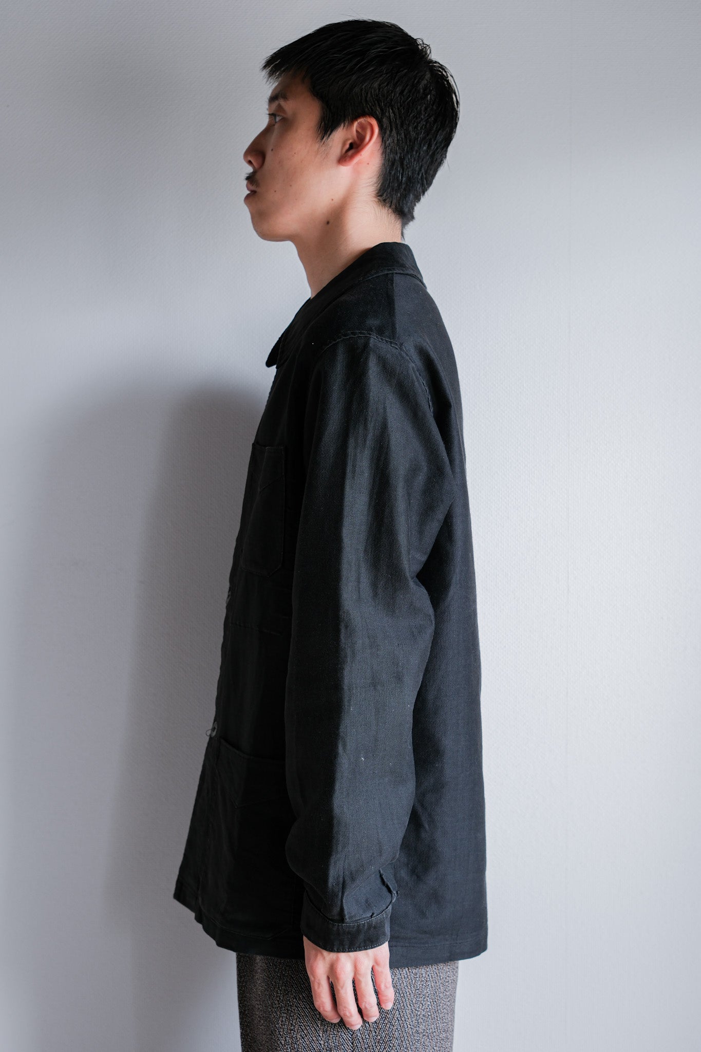 ［~30's］French Vintage Black Light Moleskin Work Jacket "4 Buttons"