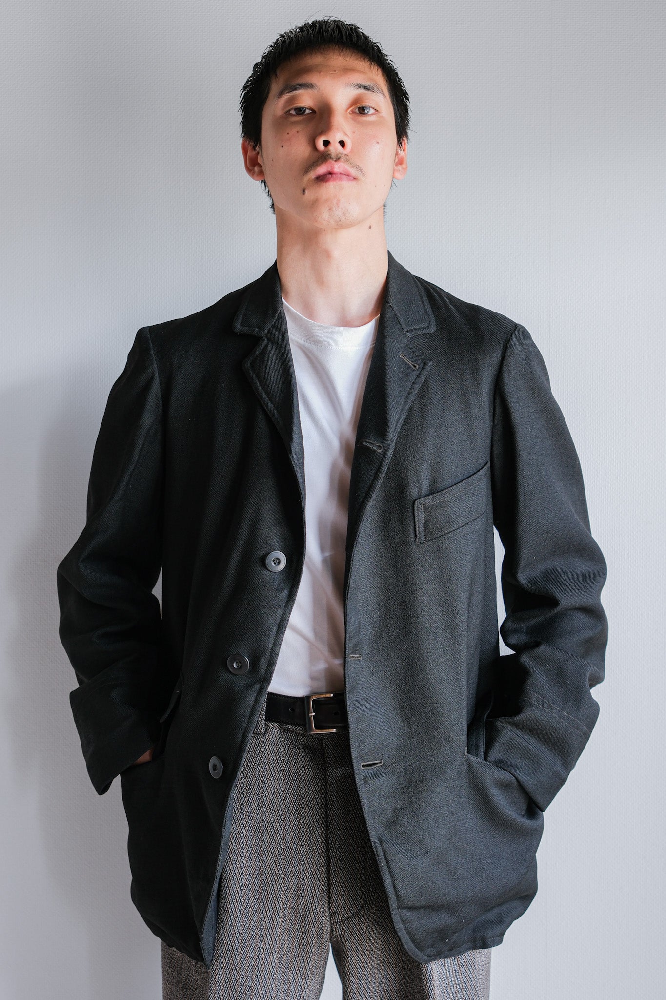 ［~20's］French Vintage Black Wool Sack Coat