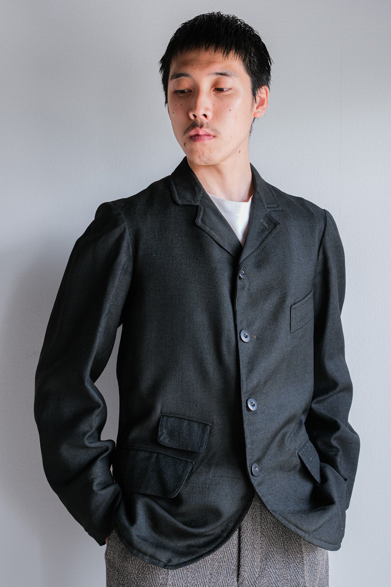 ［~20's］French Vintage Black Wool Sack Coat