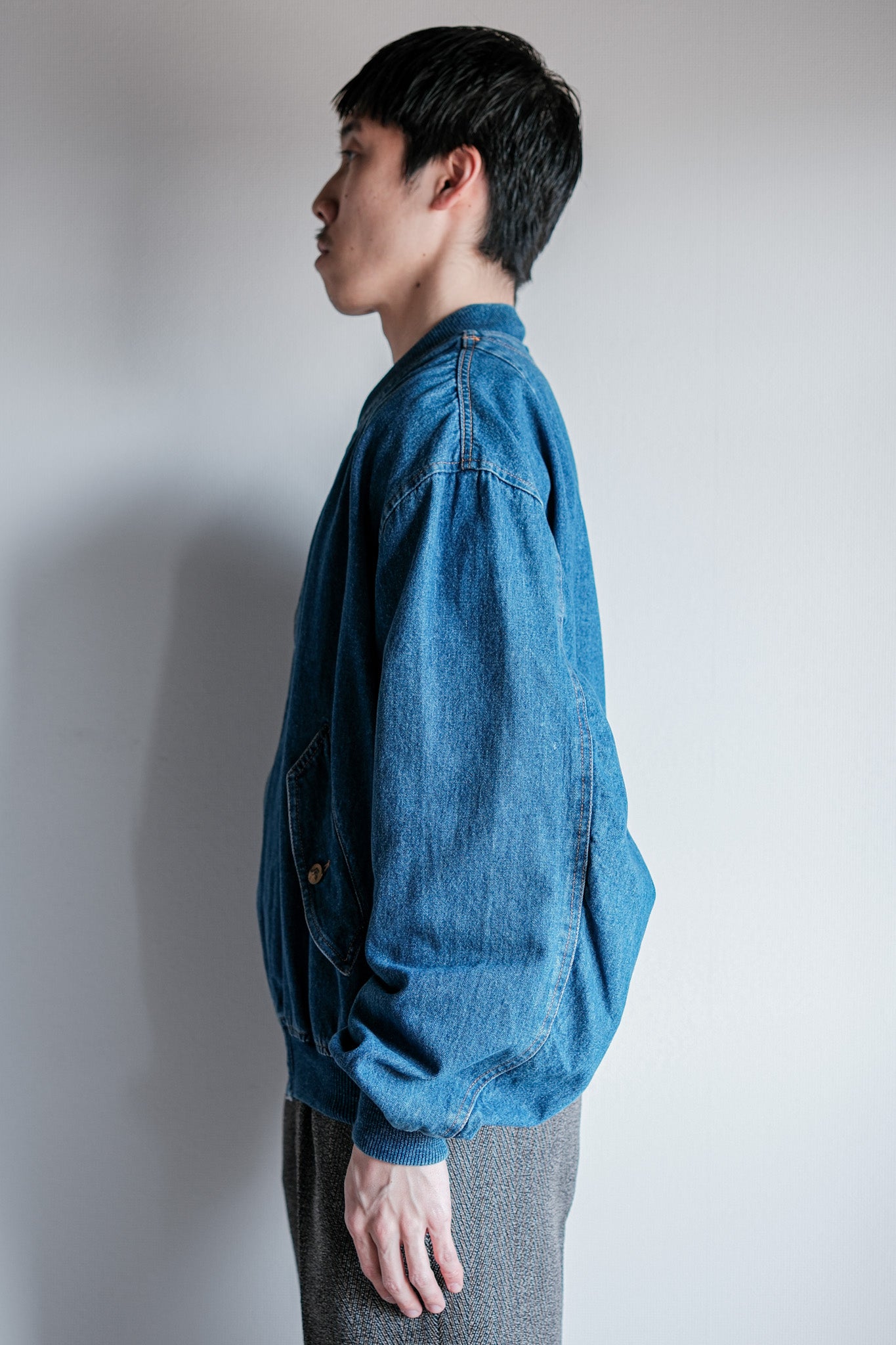 ［~80's］Old EMPORIO ARMANI Denim Bomber Jacket Size.50