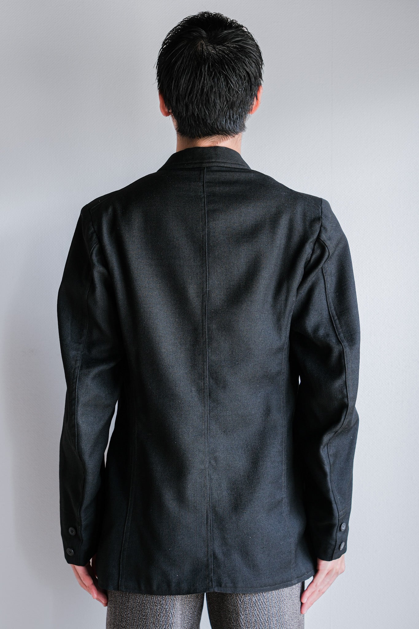 【~20's】French Vintage Black Wool Sack Coat