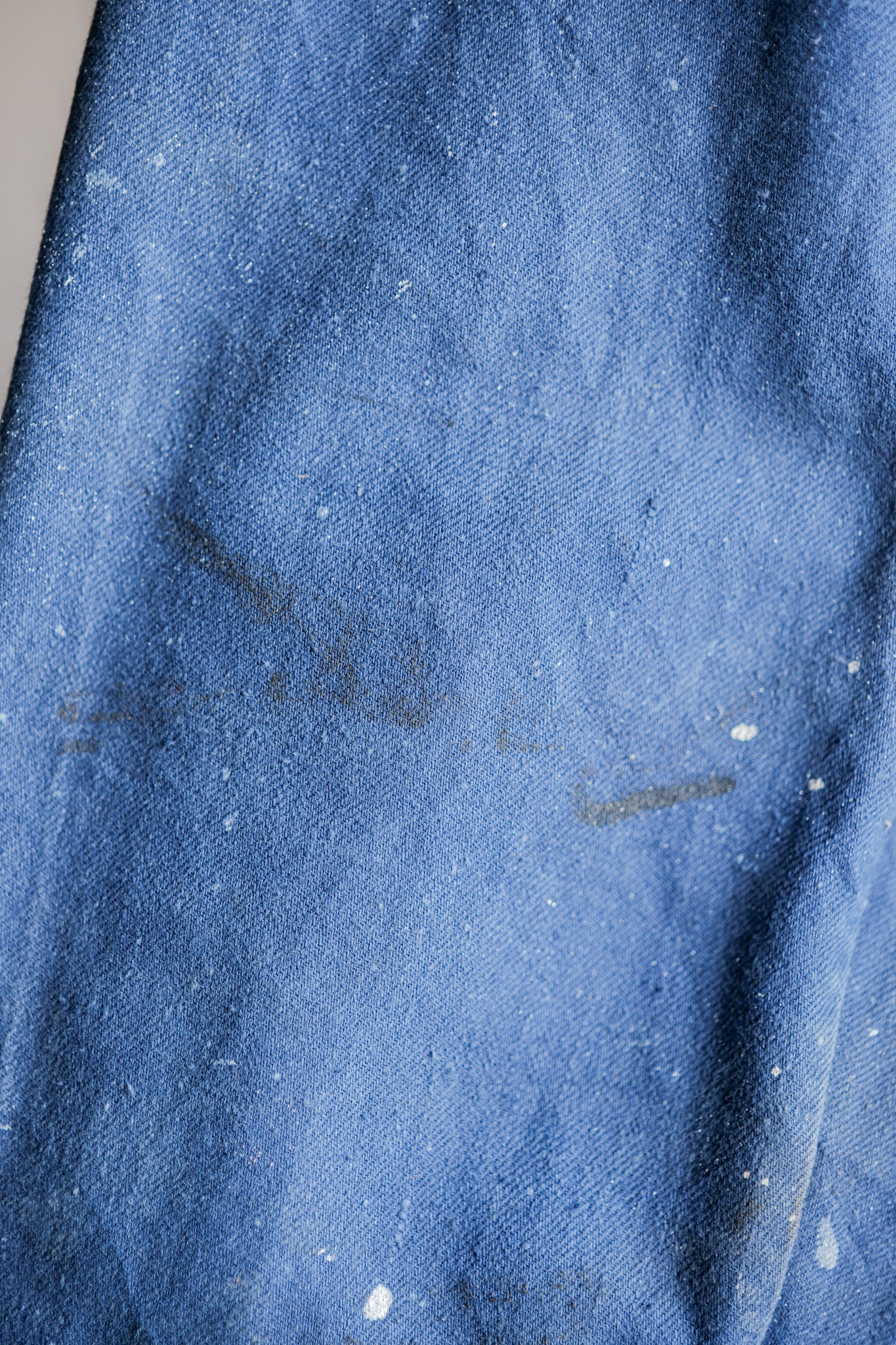 ［~50's］French Vintage Double Breasted Indigo Cotton Twill Work Jacket "Crazy Paint"