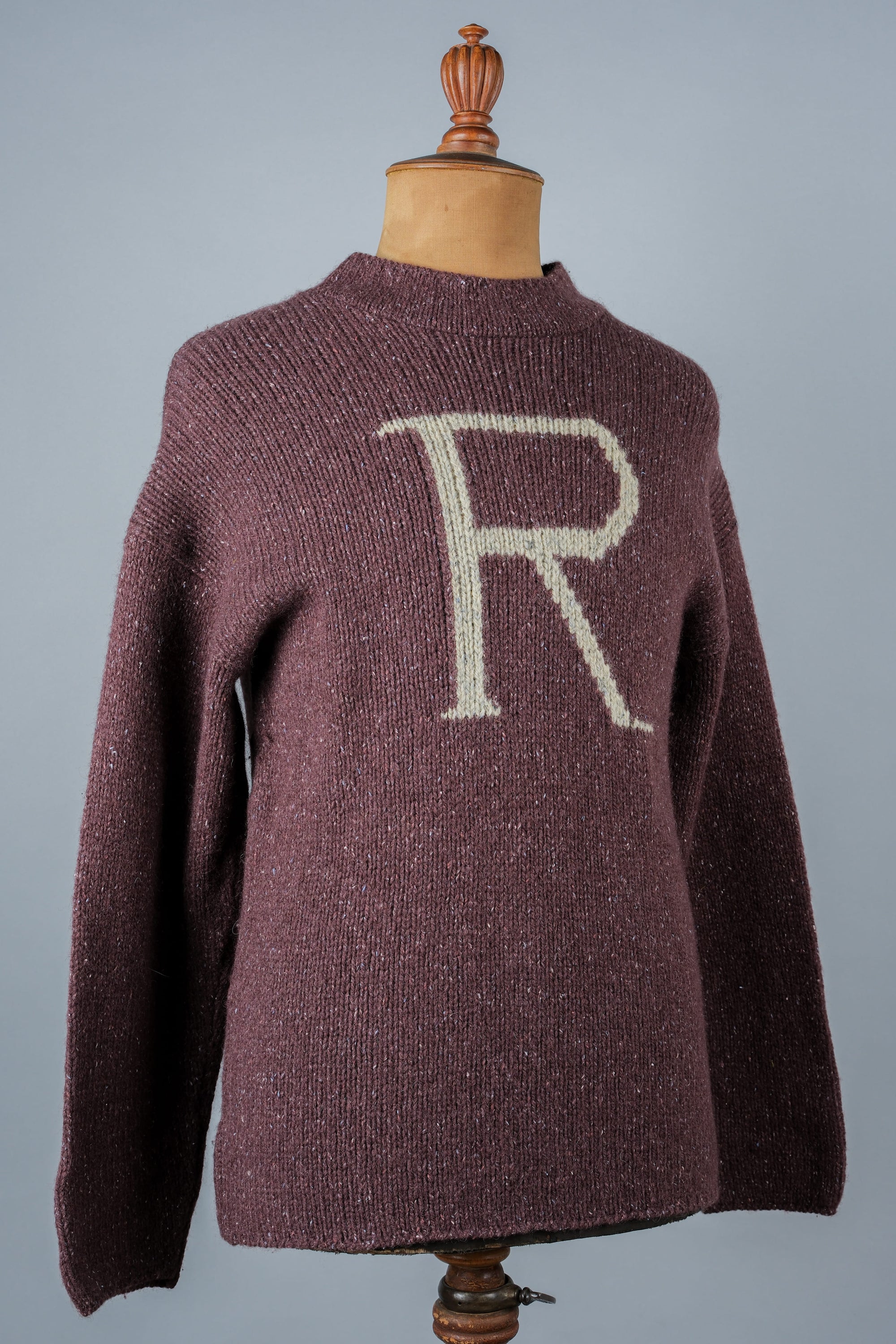 【~80's】Scottish Vintage Wool Silk Mock Turtleneck Sweater Size.M