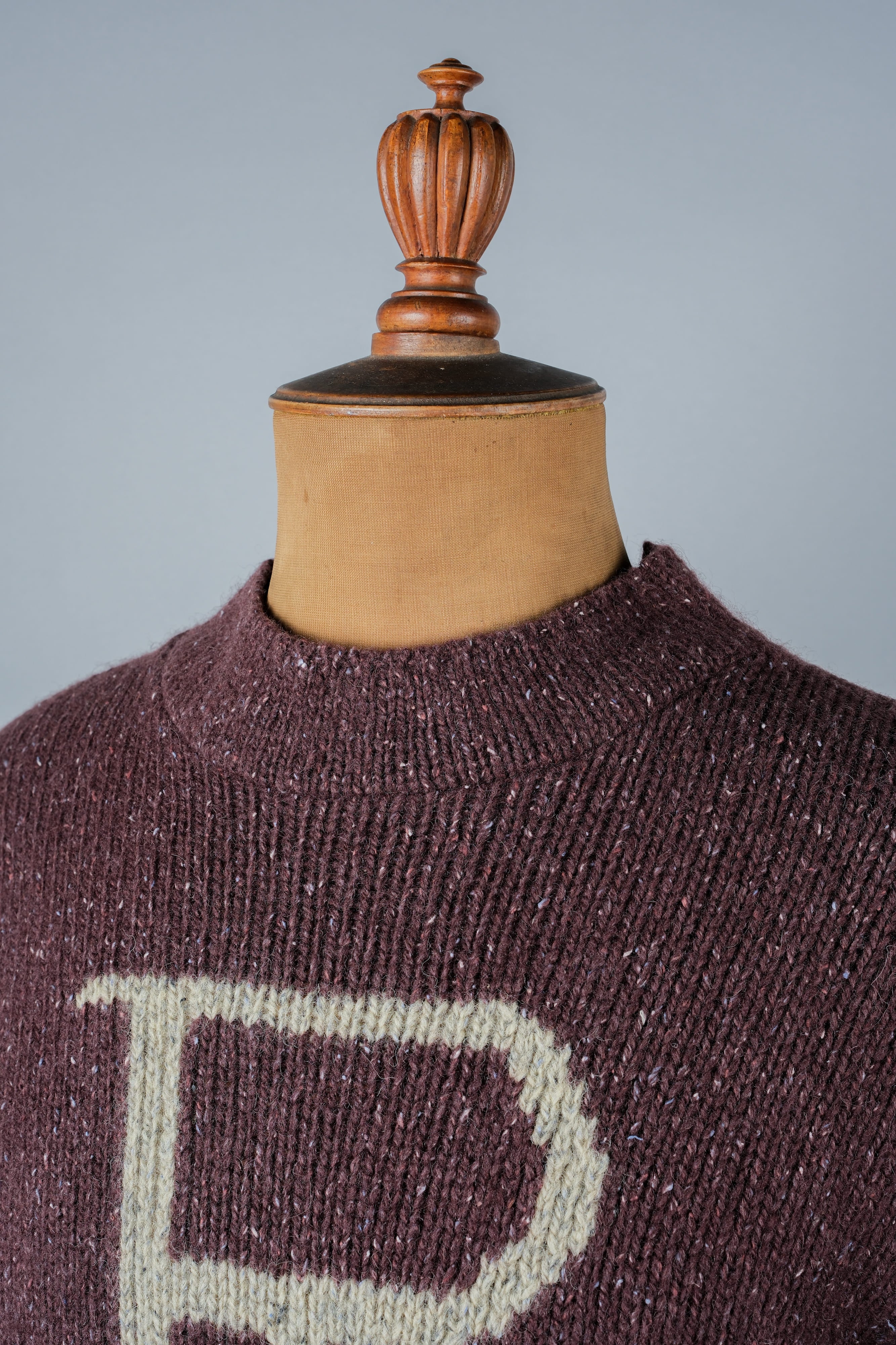 【~80's】Scottish Vintage Wool Silk Mock Turtleneck Sweater Size.M