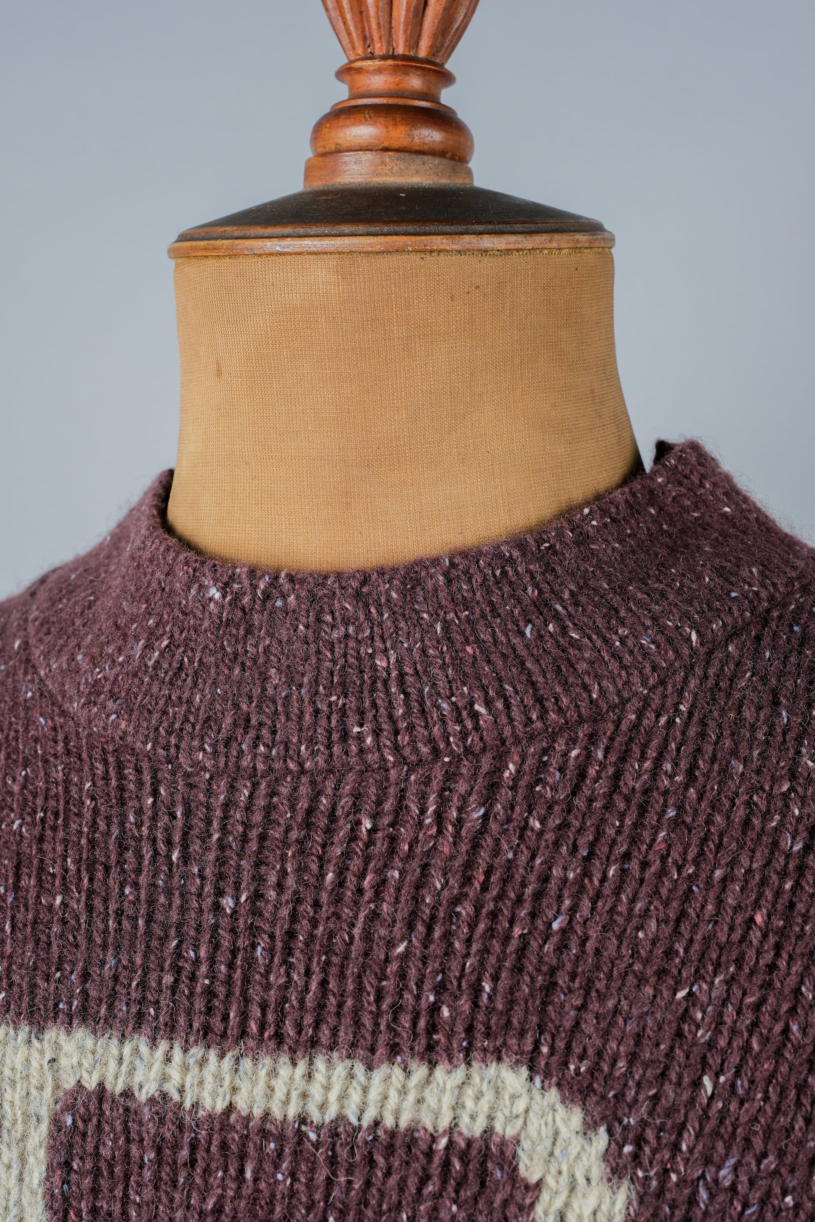 【~80's】Scottish Vintage Wool Silk Mock Turtleneck Sweater Size.M