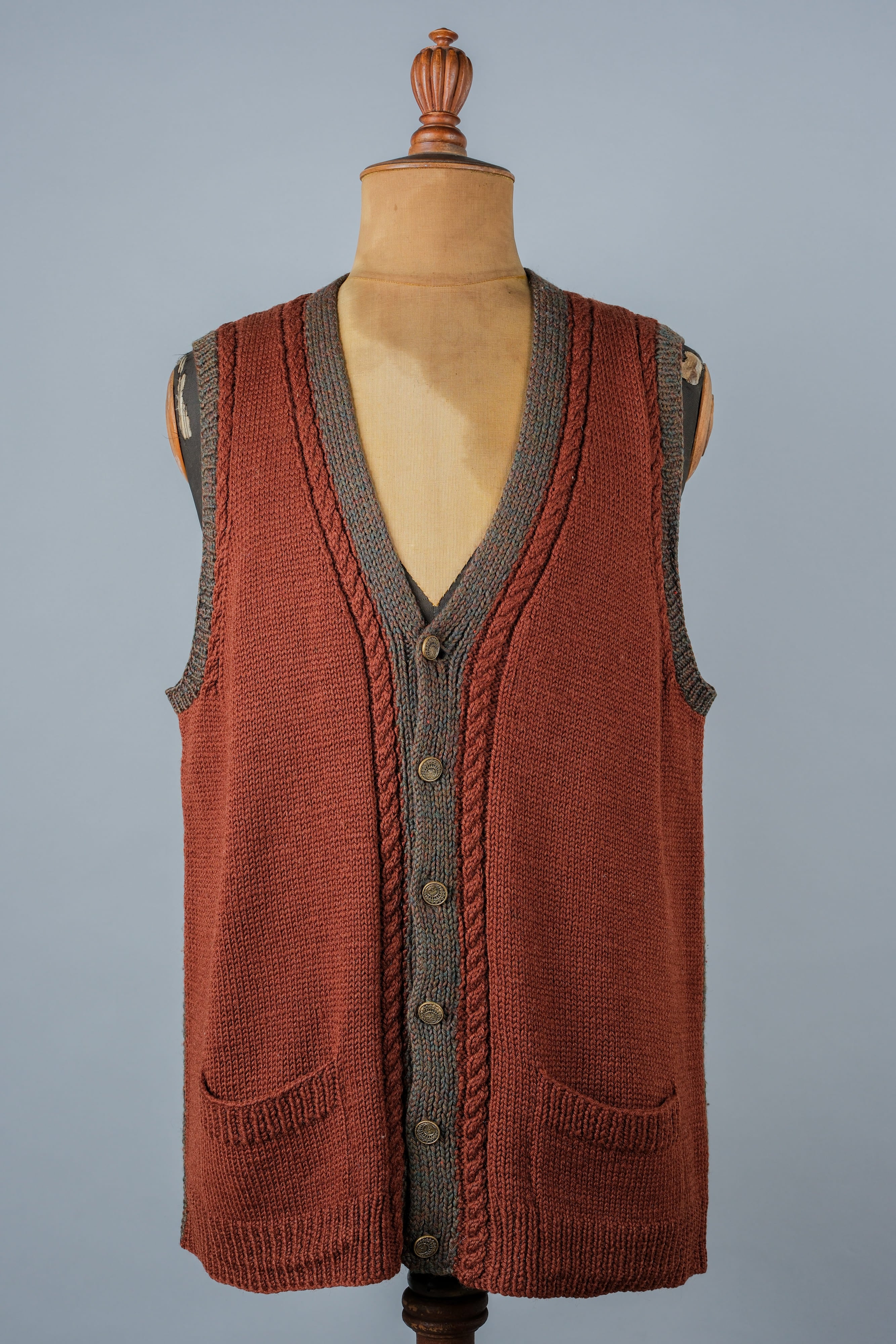 [~ 80's] British Vintage Mixed Wool Vest "Handmade"