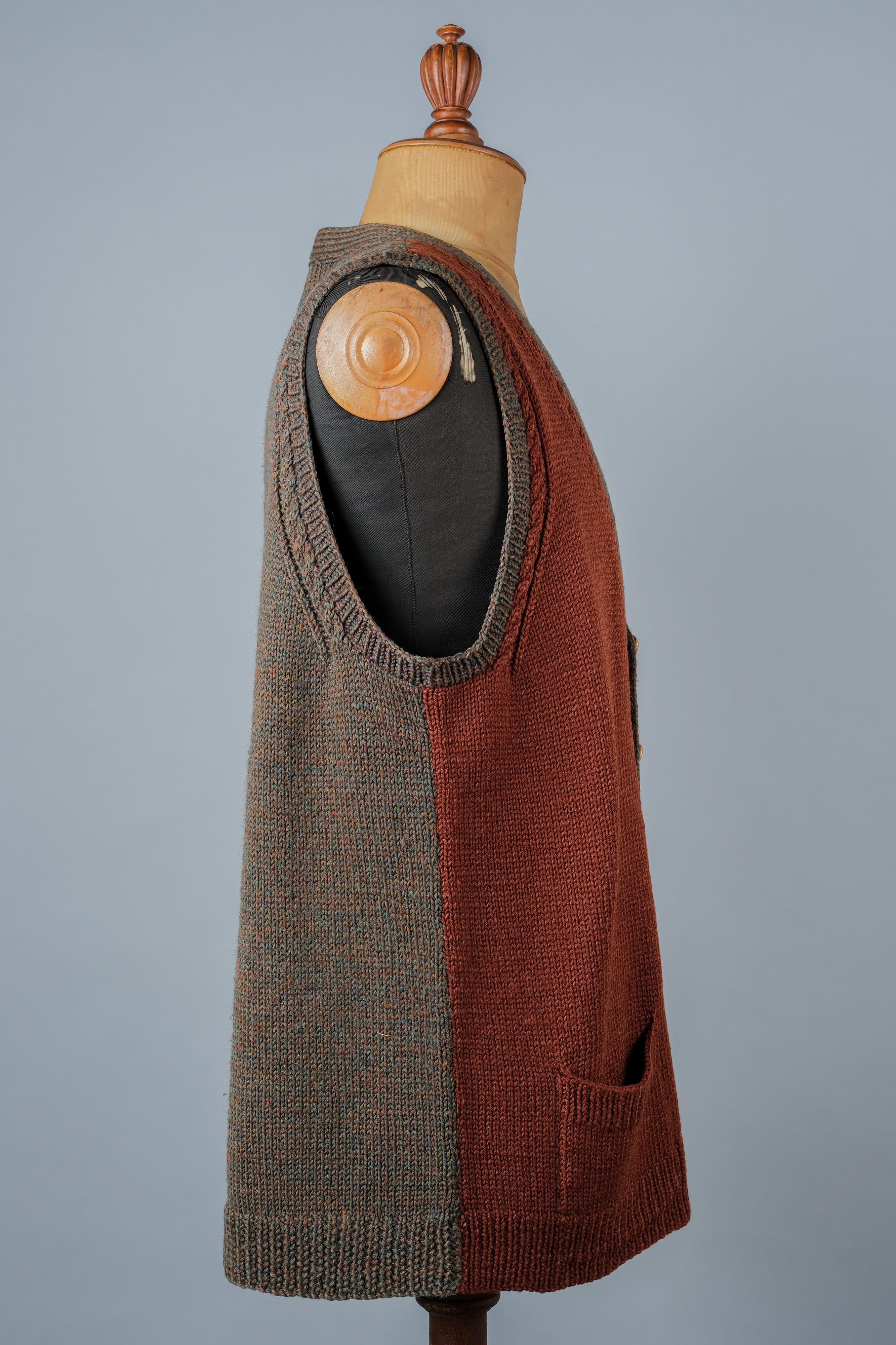 [~ 80's] British Vintage Mixed Wool Vest "Handmade"