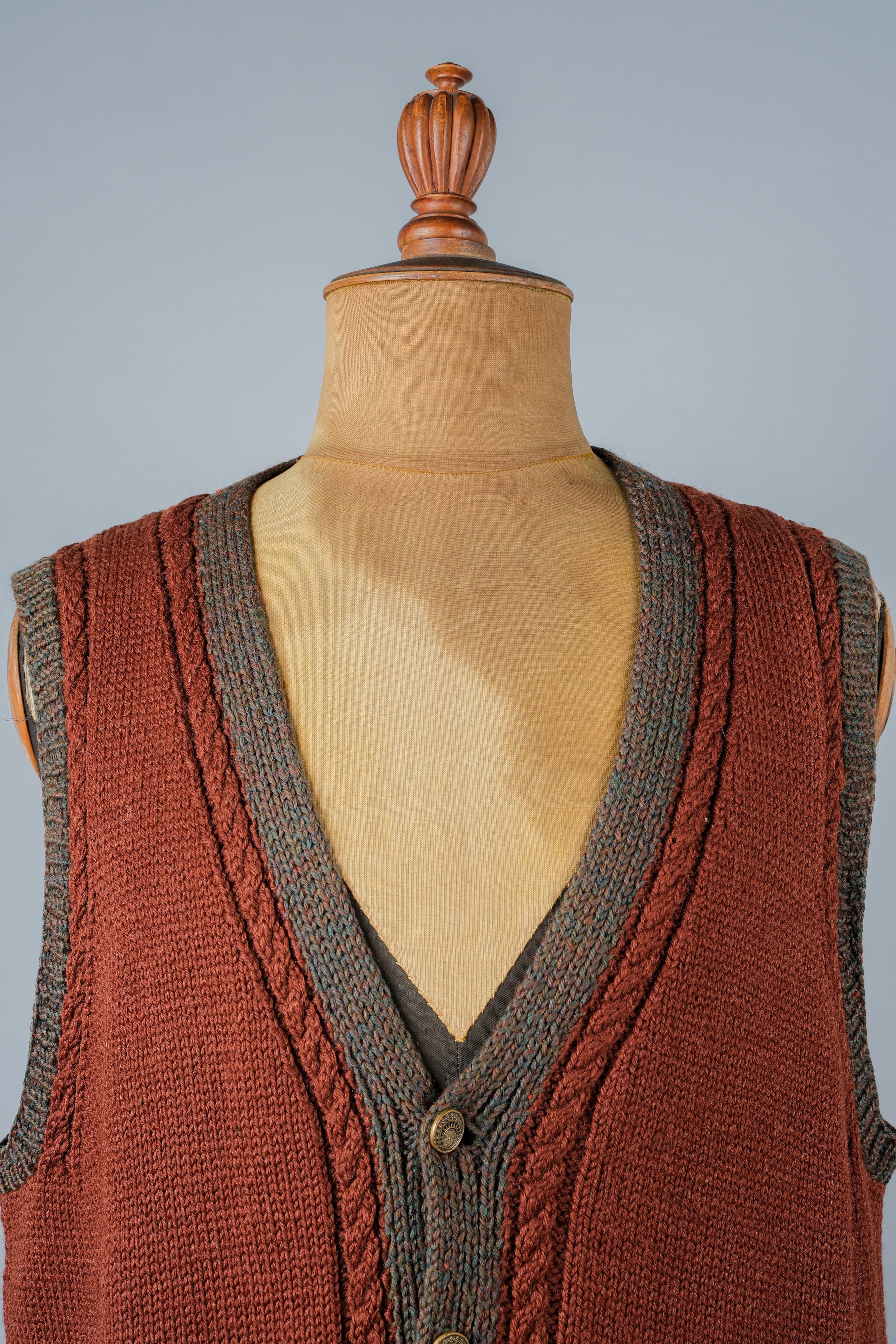 [~ 80's] British Vintage Mixed Wool Vest "Handmade"