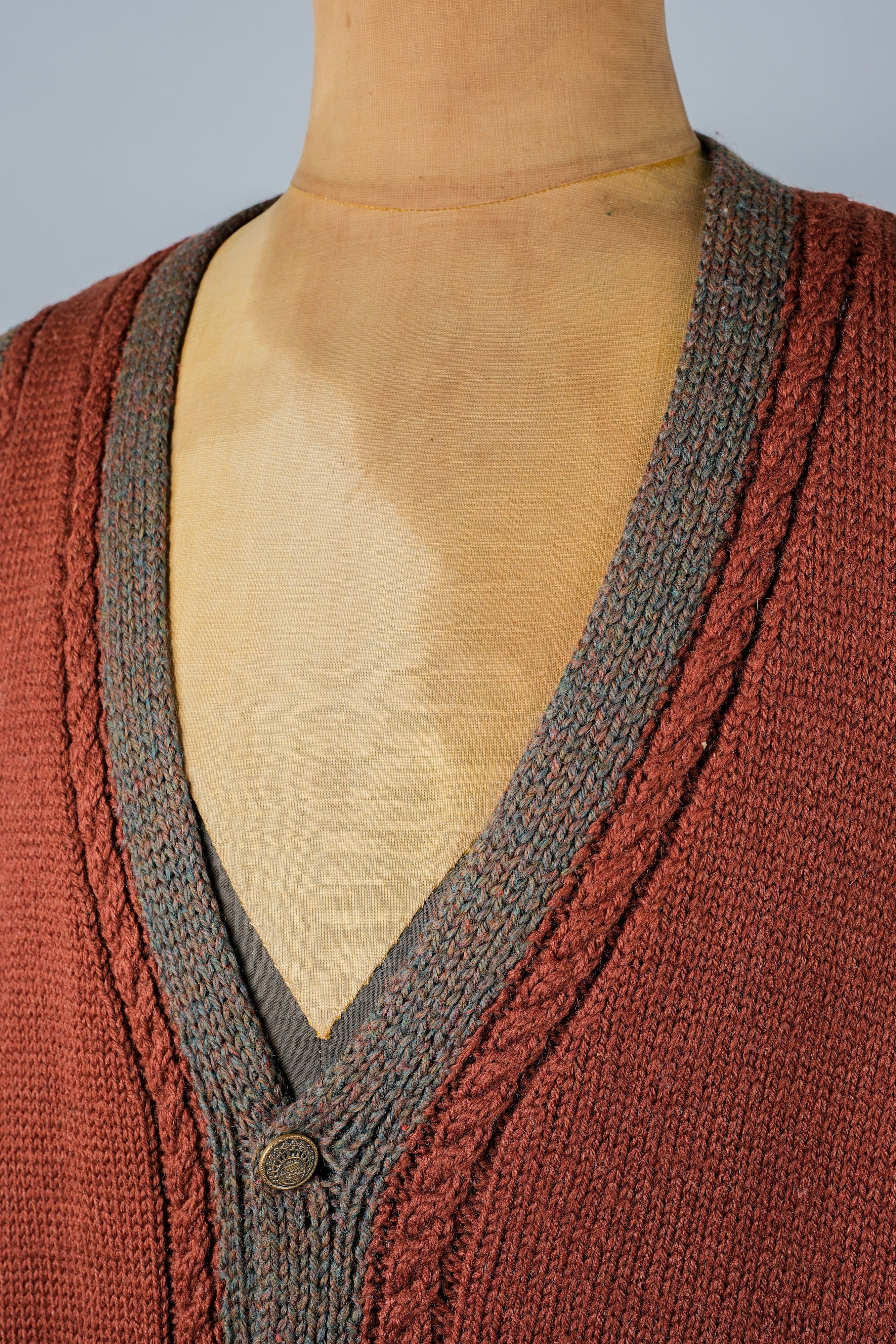 [~ 80's] British Vintage Mixed Wool Vest "Handmade"