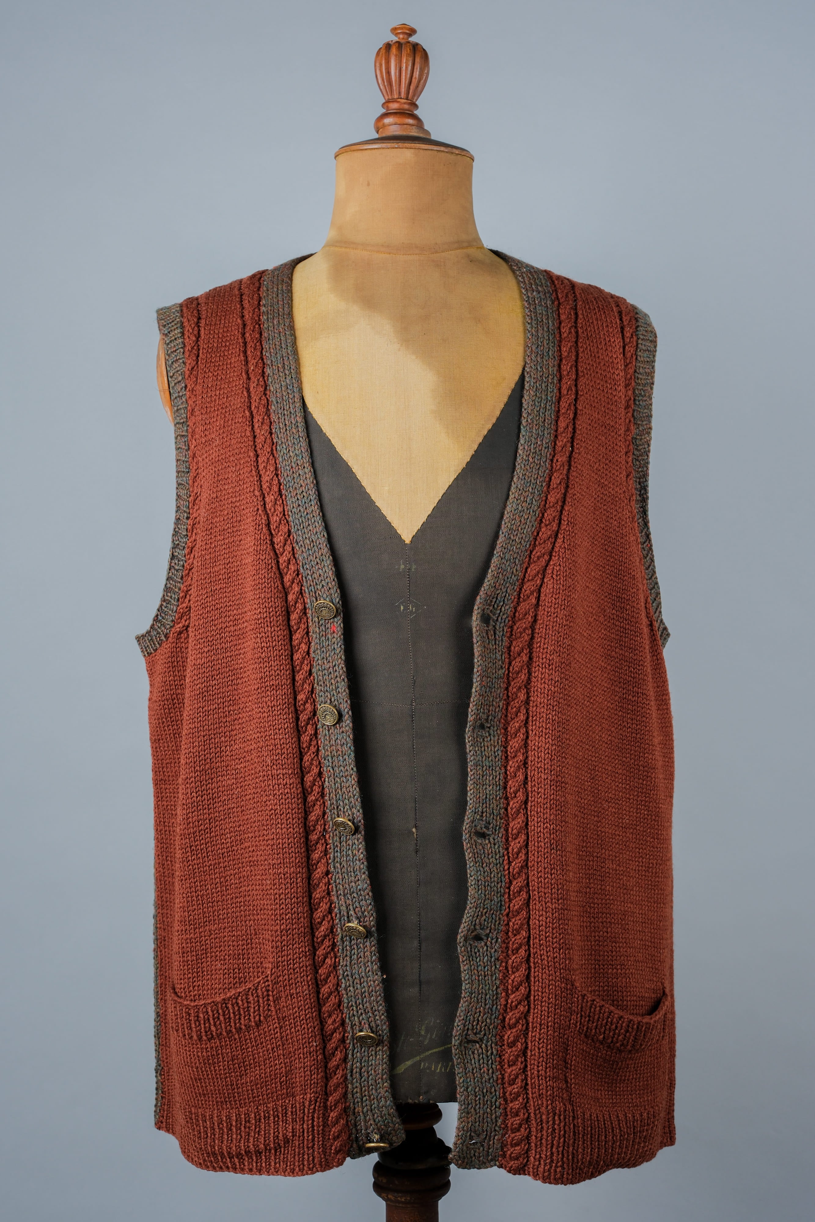 [~ 80's] British Vintage Mixed Wool Vest "Handmade"