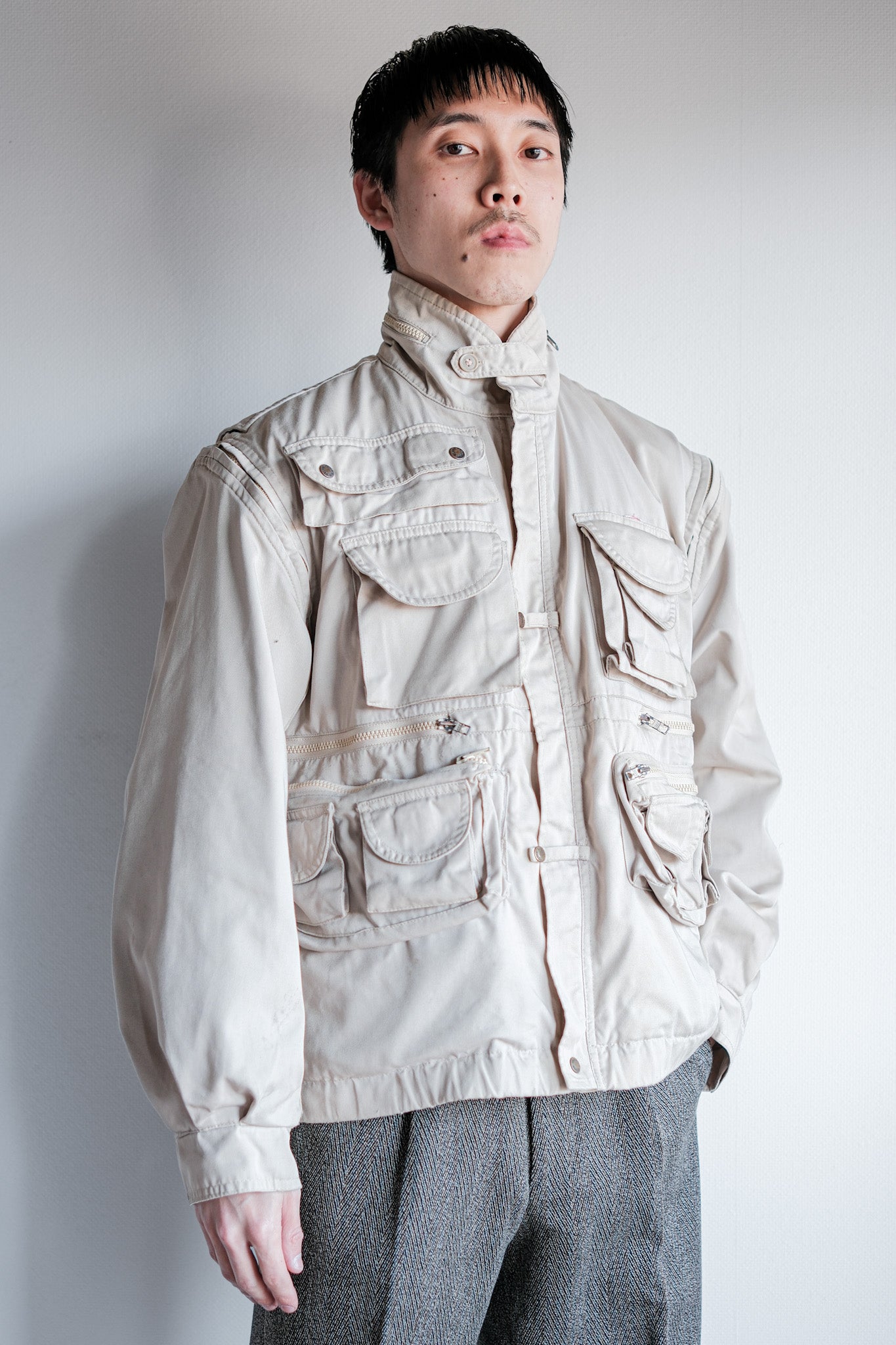 ［~90's］Old Renoma Paris Detachable Sleeve Multi Pocket Jacket