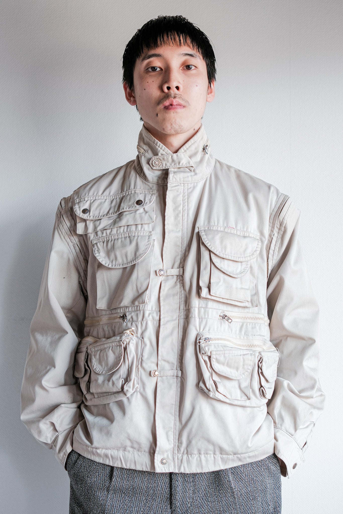 ［~90's］Old Renoma Paris Detachable Sleeve Multi Pocket Jacket