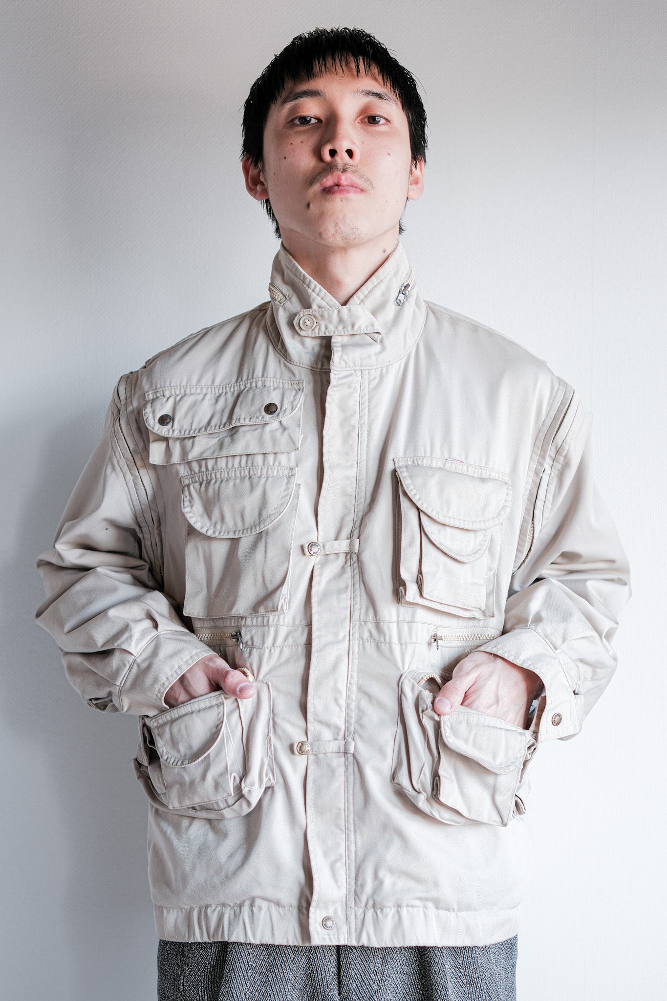 ［~90's］Old Renoma Paris Detachable Sleeve Multi Pocket Jacket
