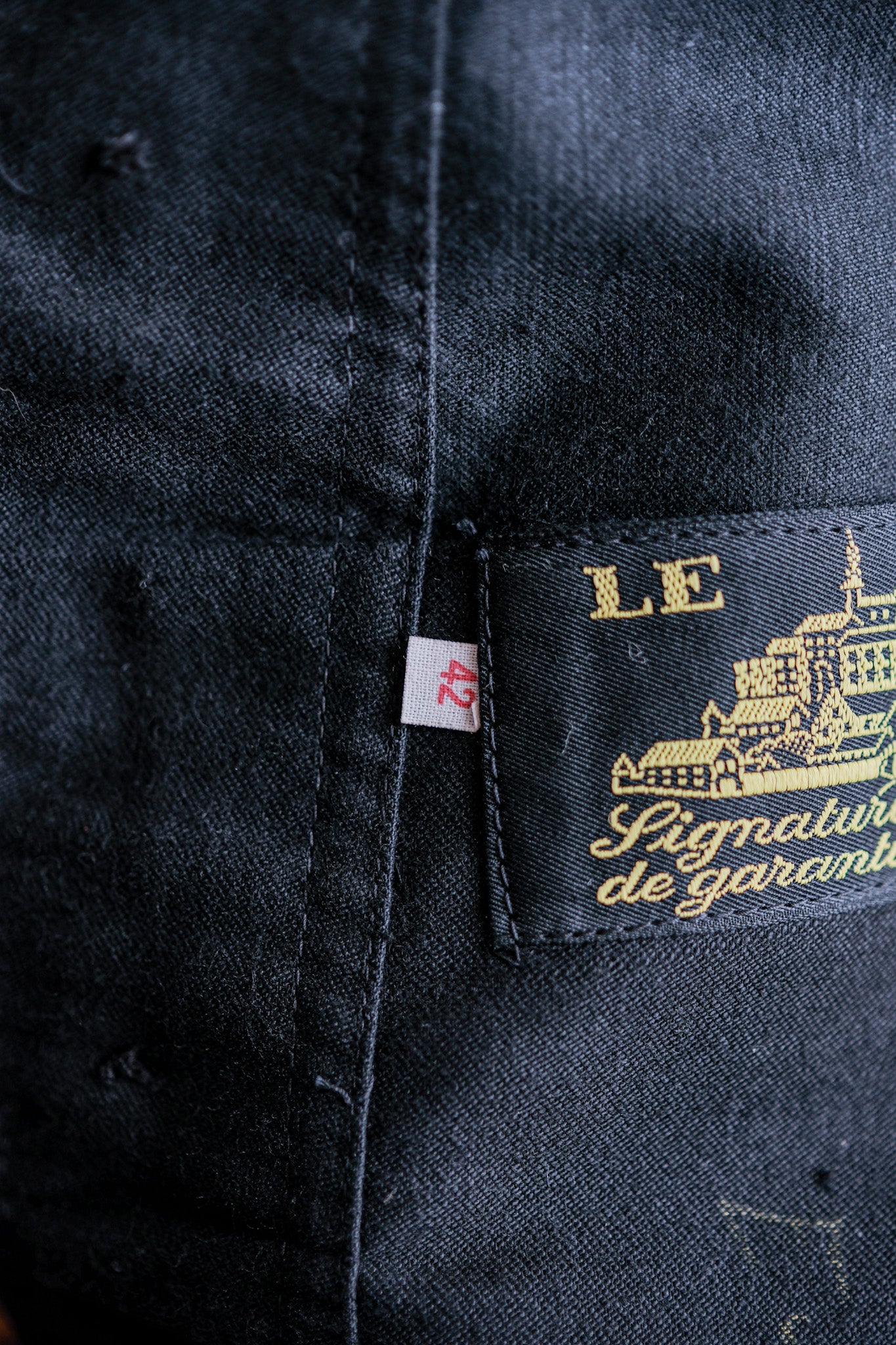 [〜50年代]法國復古黑色摩爾金鞋夾克尺寸。42“ le mont St. Michel”“ Dead Stock”