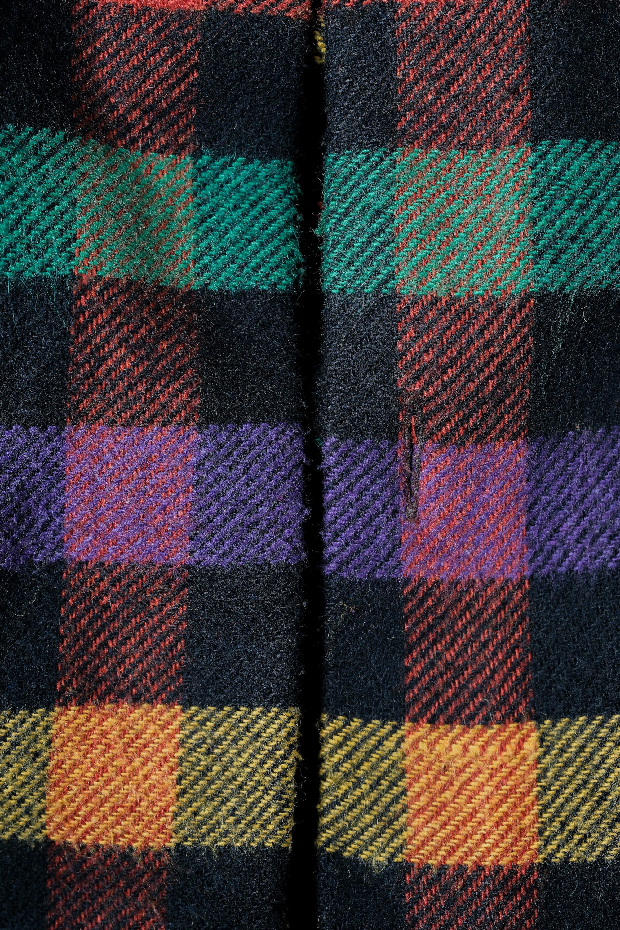 ［~80's］Italian Vintage Mixed Wool Rainbow Plaid Shirt Size.MEDIUM