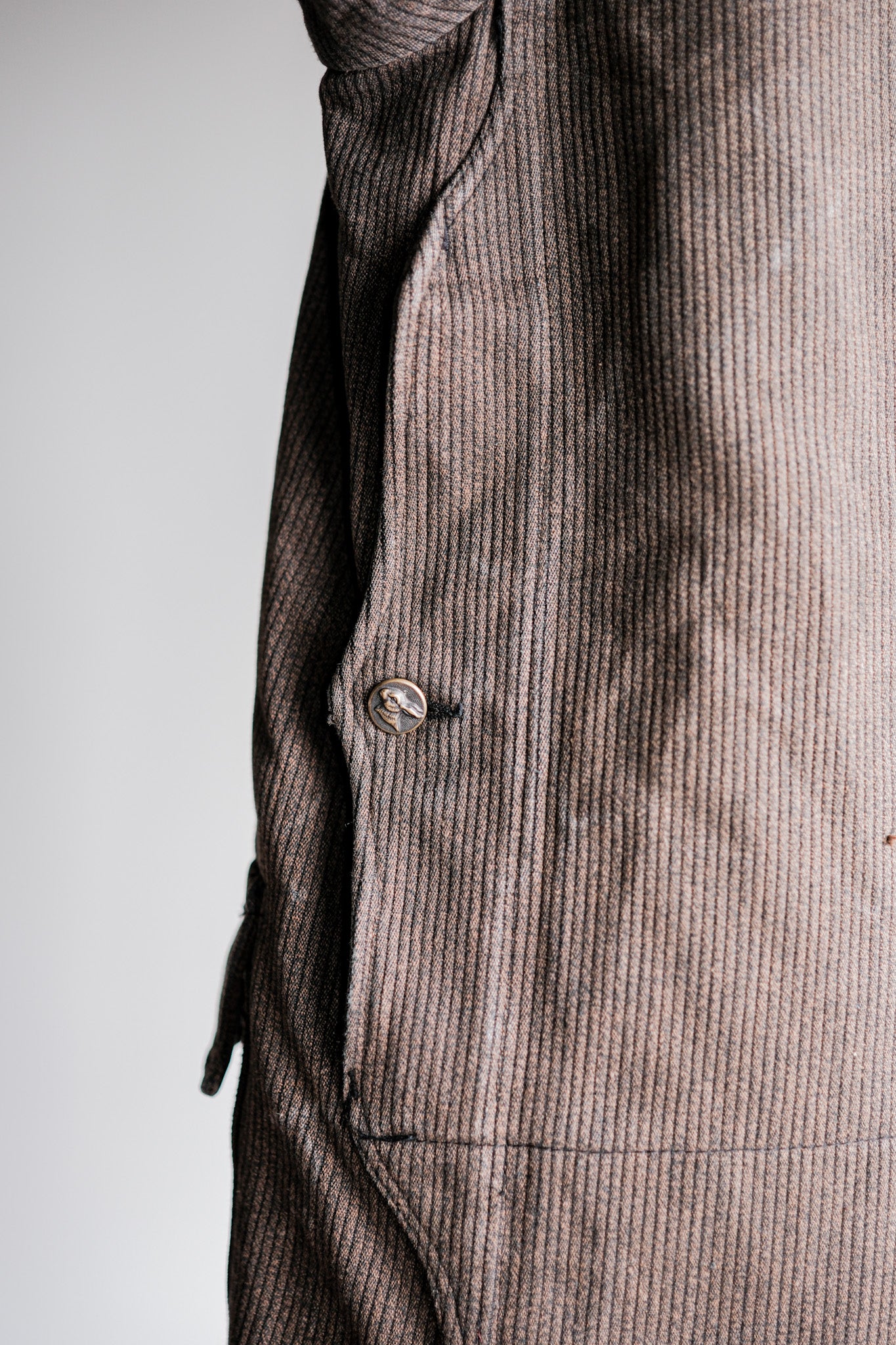 ［~50's］French Vintage Brown Salt & Pepper Cotton Pique Hunting Jacket