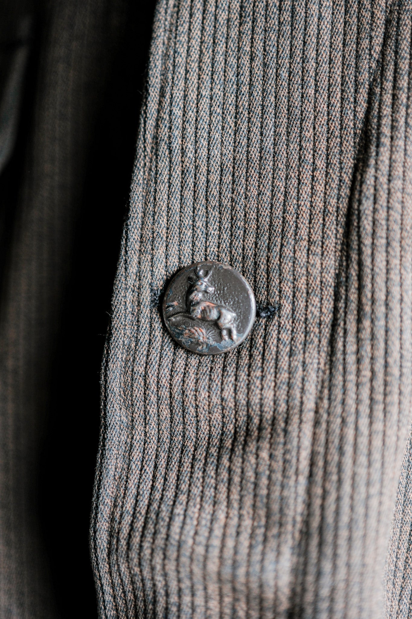 ［~50's］French Vintage Brown Salt & Pepper Cotton Pique Hunting Jacket
