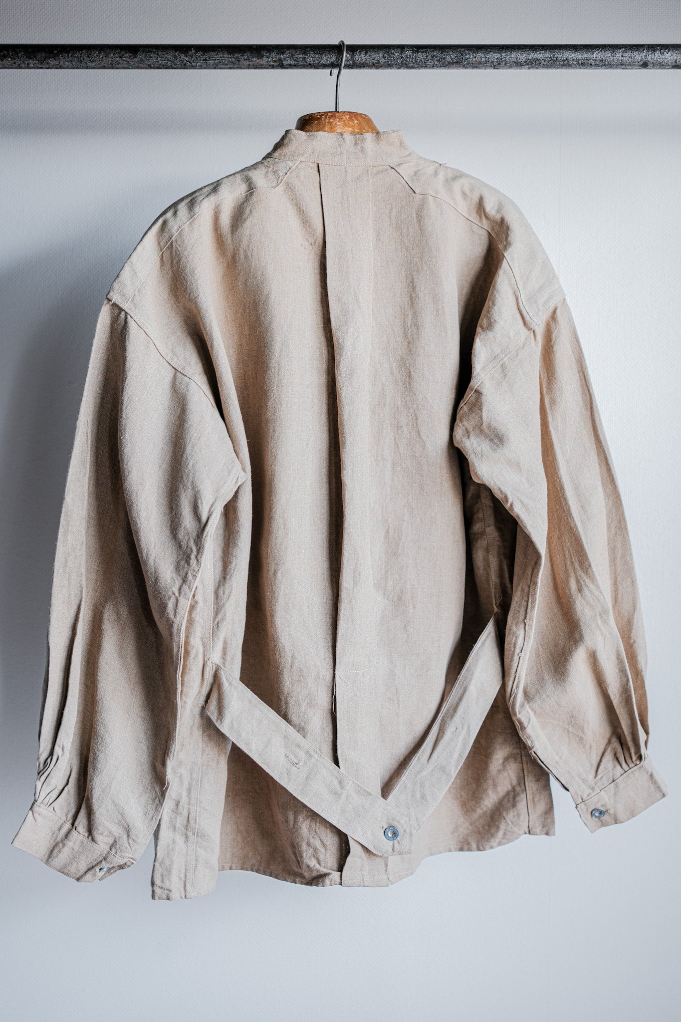 【~30's】French Army Bourgeron Linen Jacket Size.2 "Full Open Type"