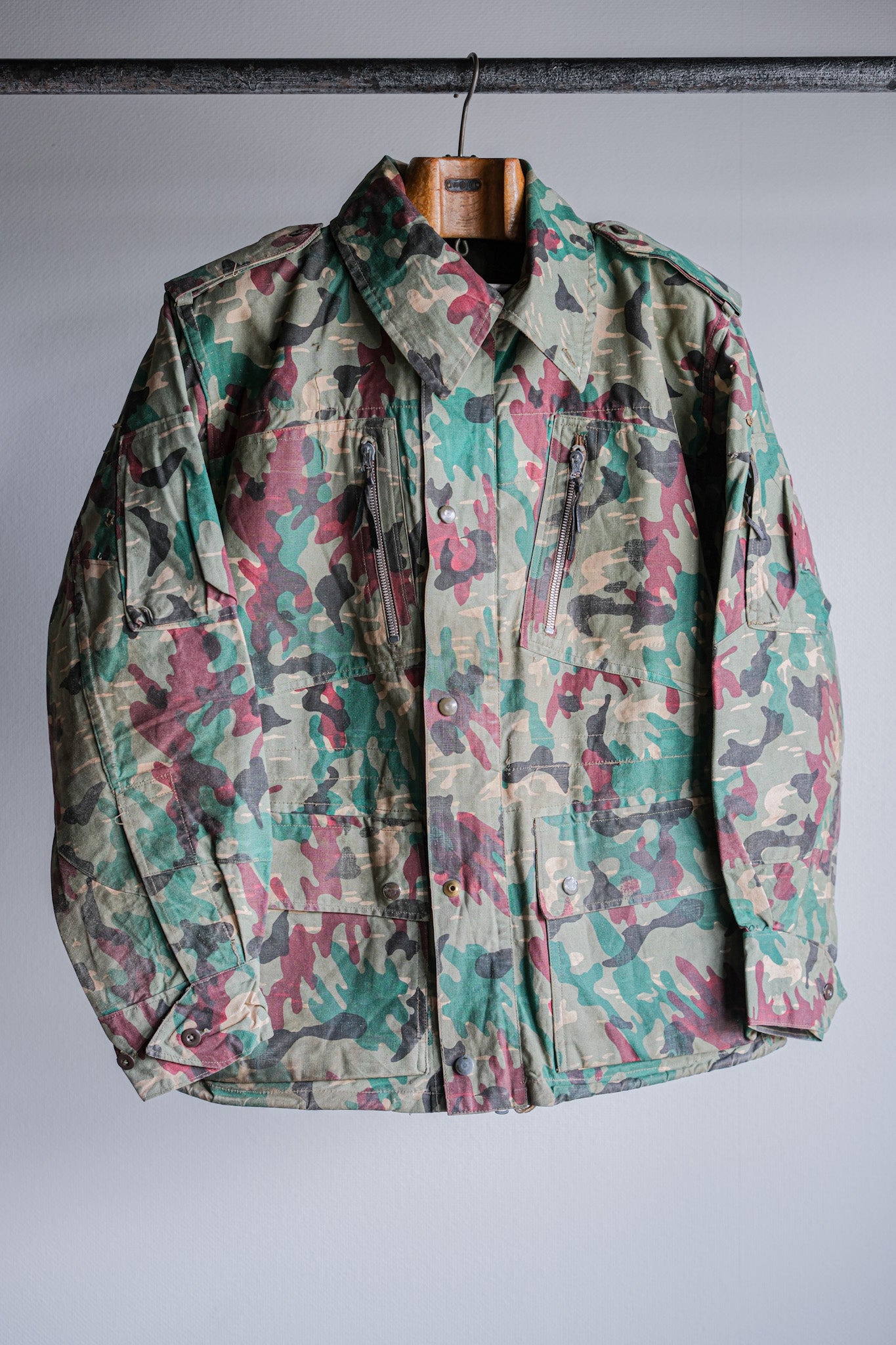 【~60's】Spanish Army Green Amoeba Camouflage Paratrooper Jacket