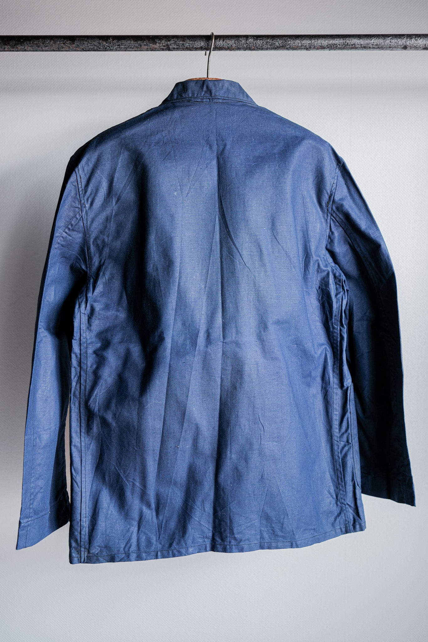 【~50's】French Vintage Blue Linen Lapel Work Jacket "Dead Stock"