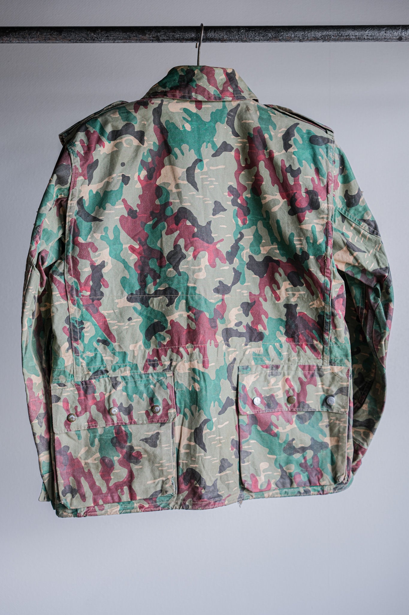 【~60's】Spanish Army Green Amoeba Camouflage Paratrooper Jacket