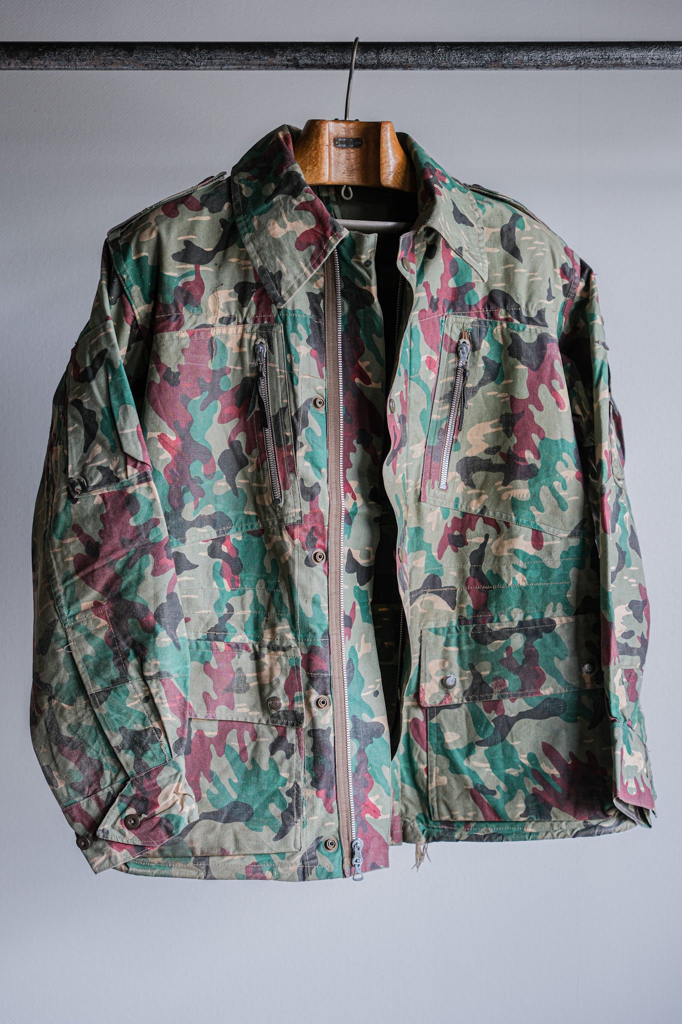 [~ 60's] Armée espagnole Green Amiba Camouflage Paratrooper Jacket