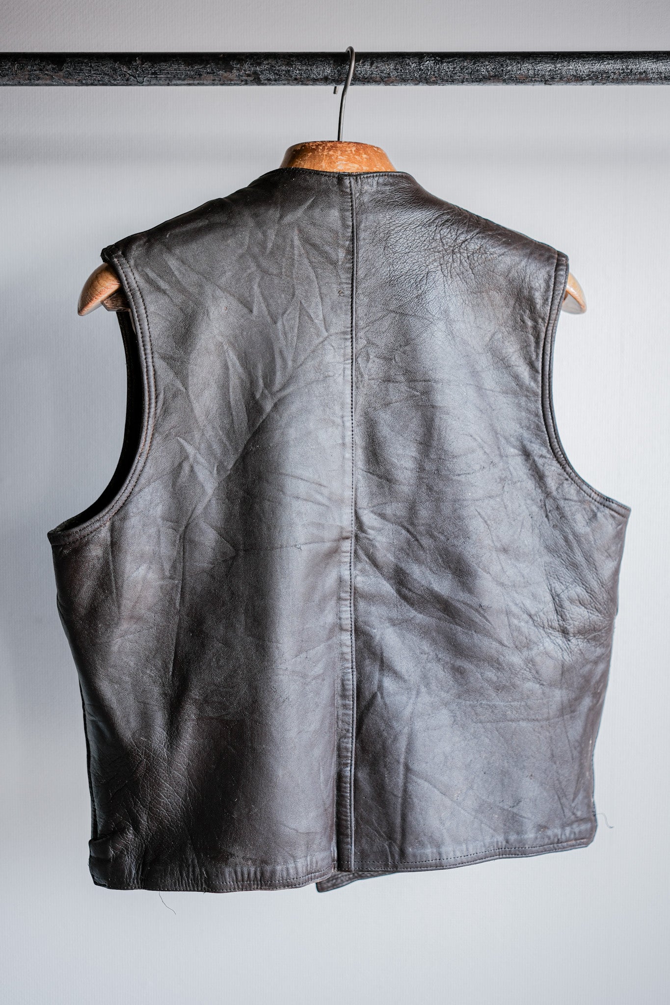 【~40's】French Army Cavalier Leather Vest "Modified"