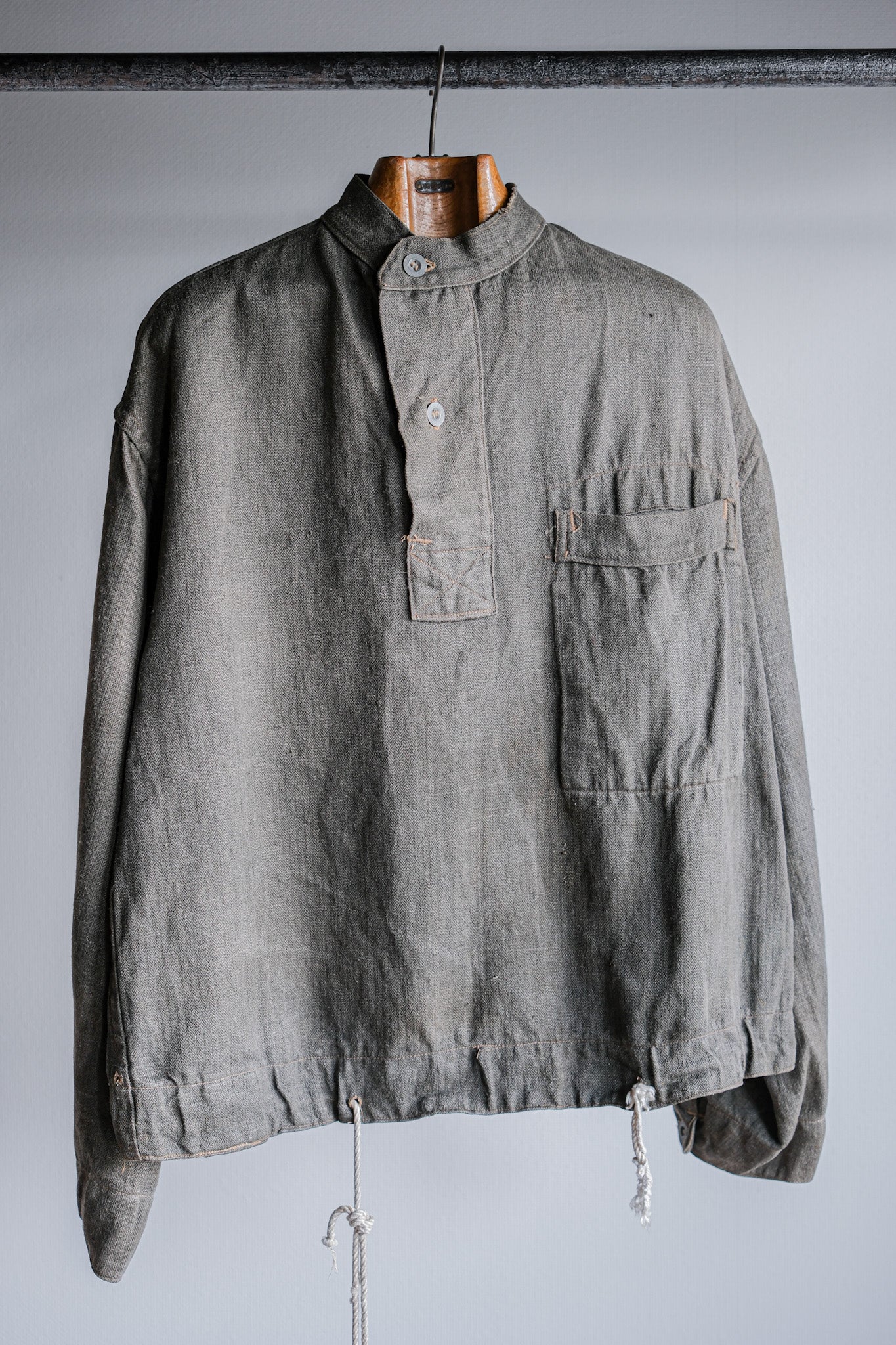 [~ 40's] WWⅡ German Navy Gray Drillich HBT Linen Work Smock "UNUSUAL COLOR" "Kriegsmarine"