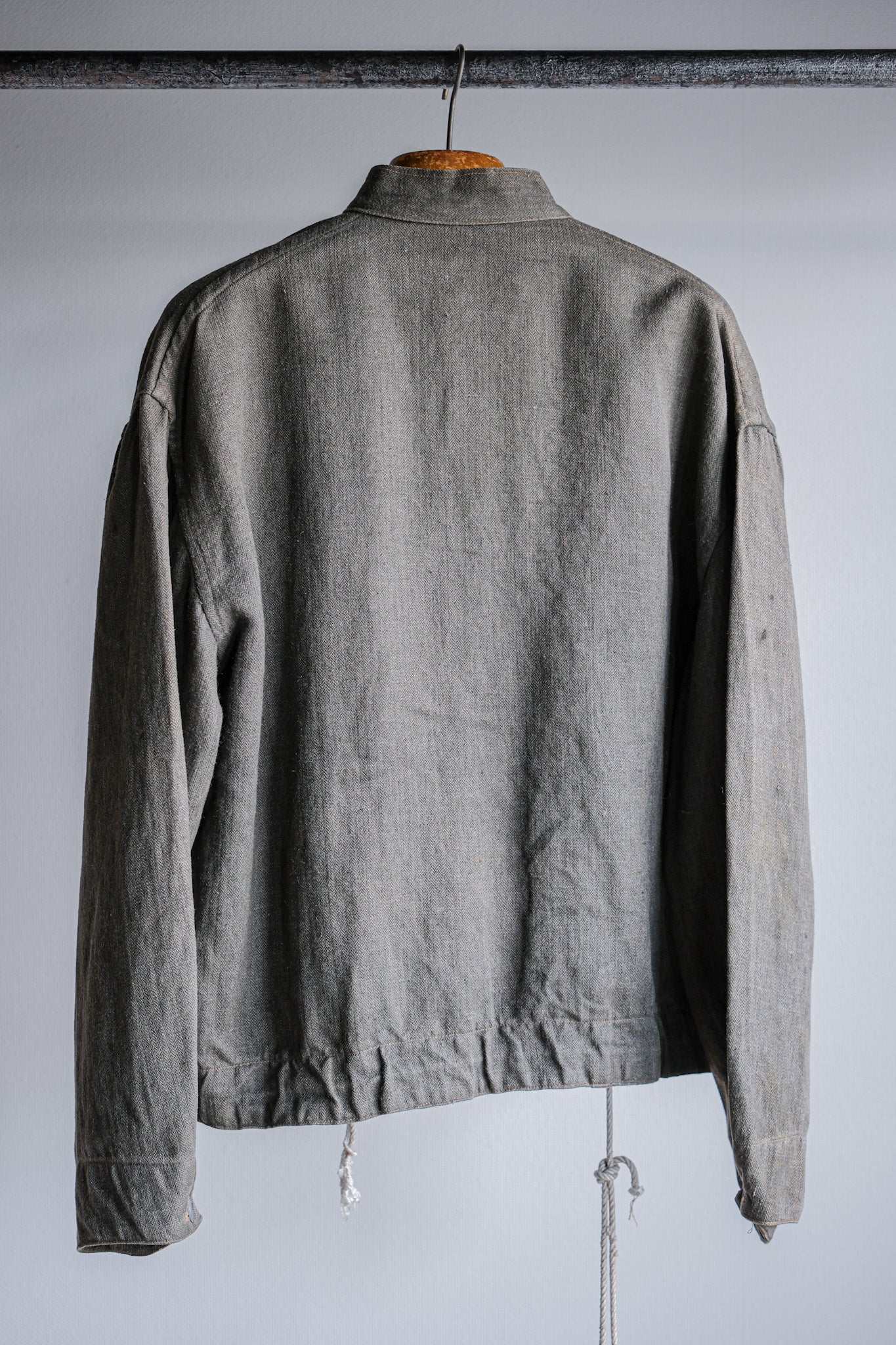 【~40's】WWⅡ German Navy Gray Drillich HBT Linen Work Smock "Unusual Color" "Kriegsmarine"