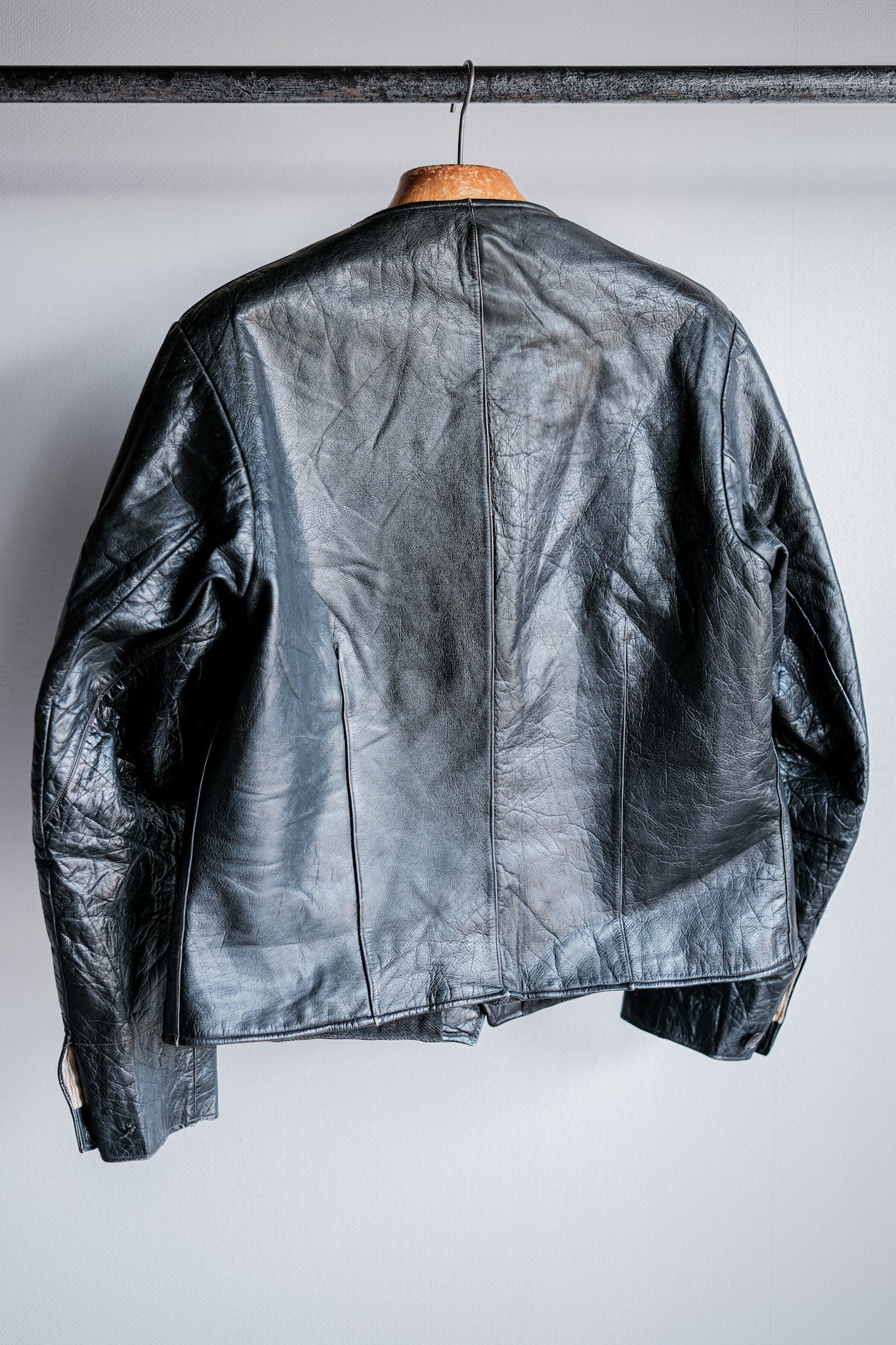 【~50's】French Vintage Leather Gilet Jacket