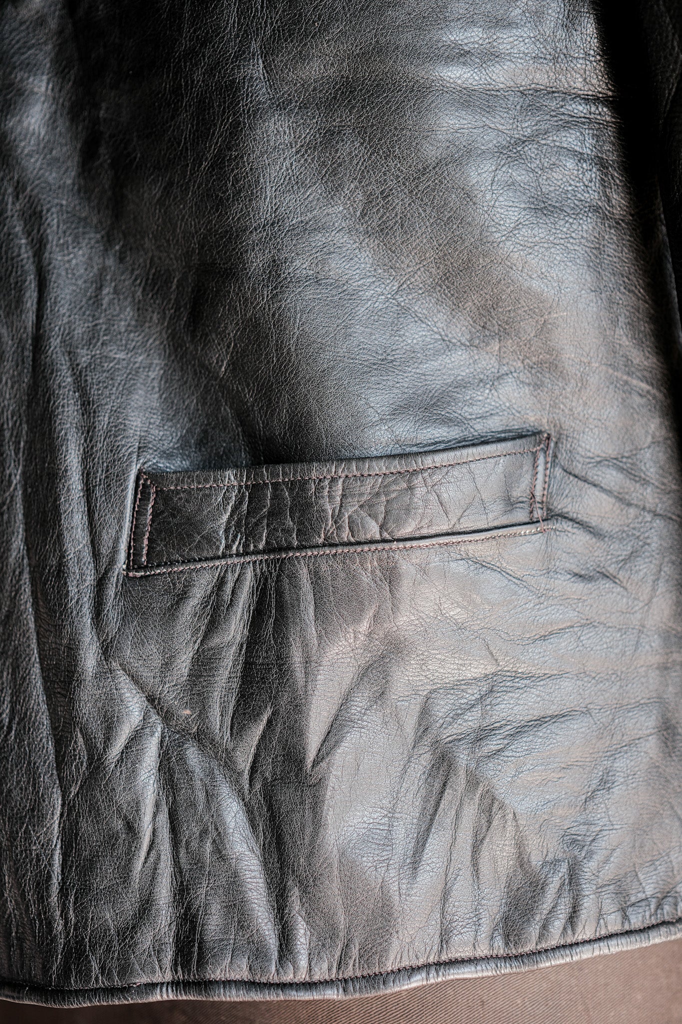 【~50's】French Vintage Leather Gilet Jacket