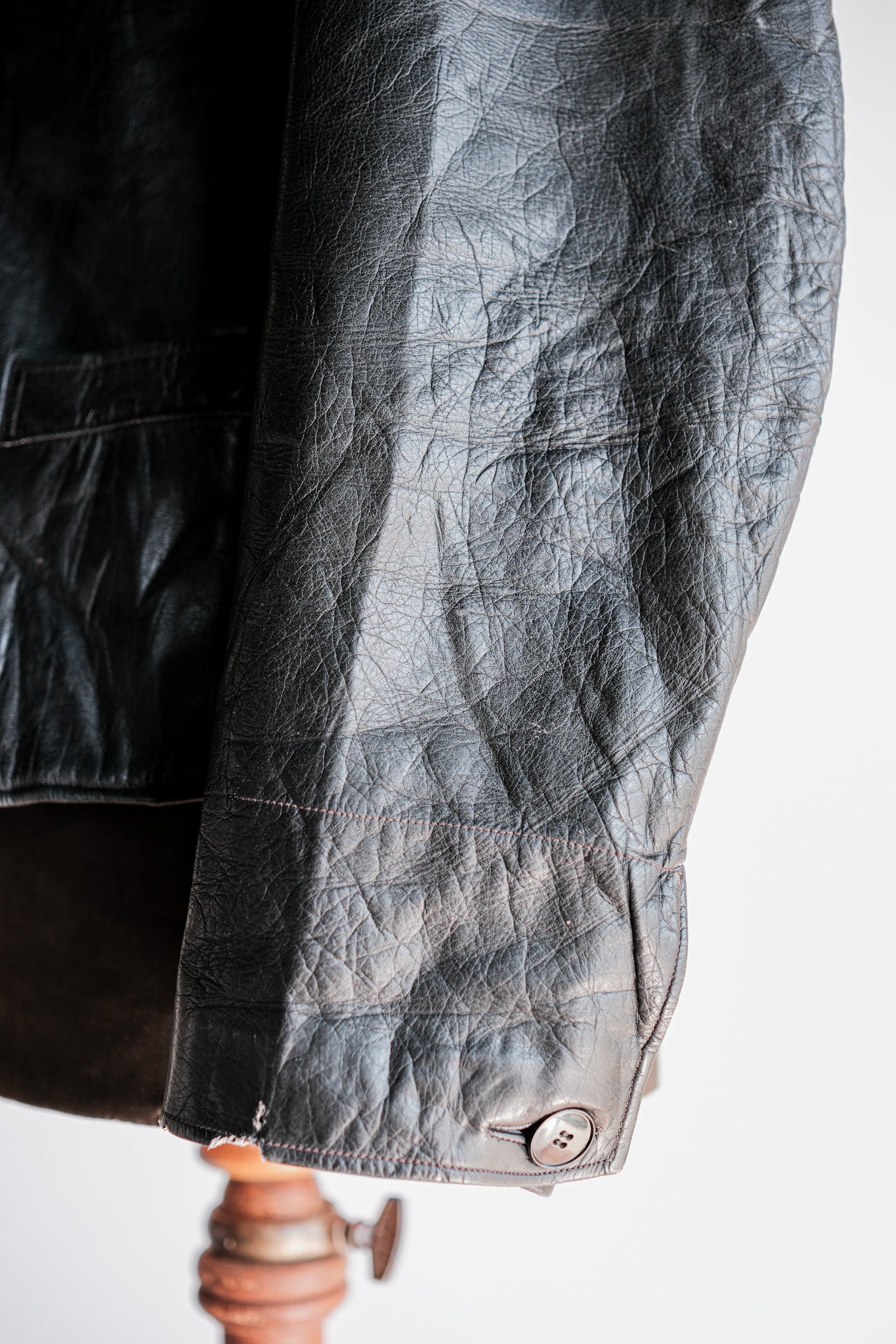 【~50's】French Vintage Leather Gilet Jacket