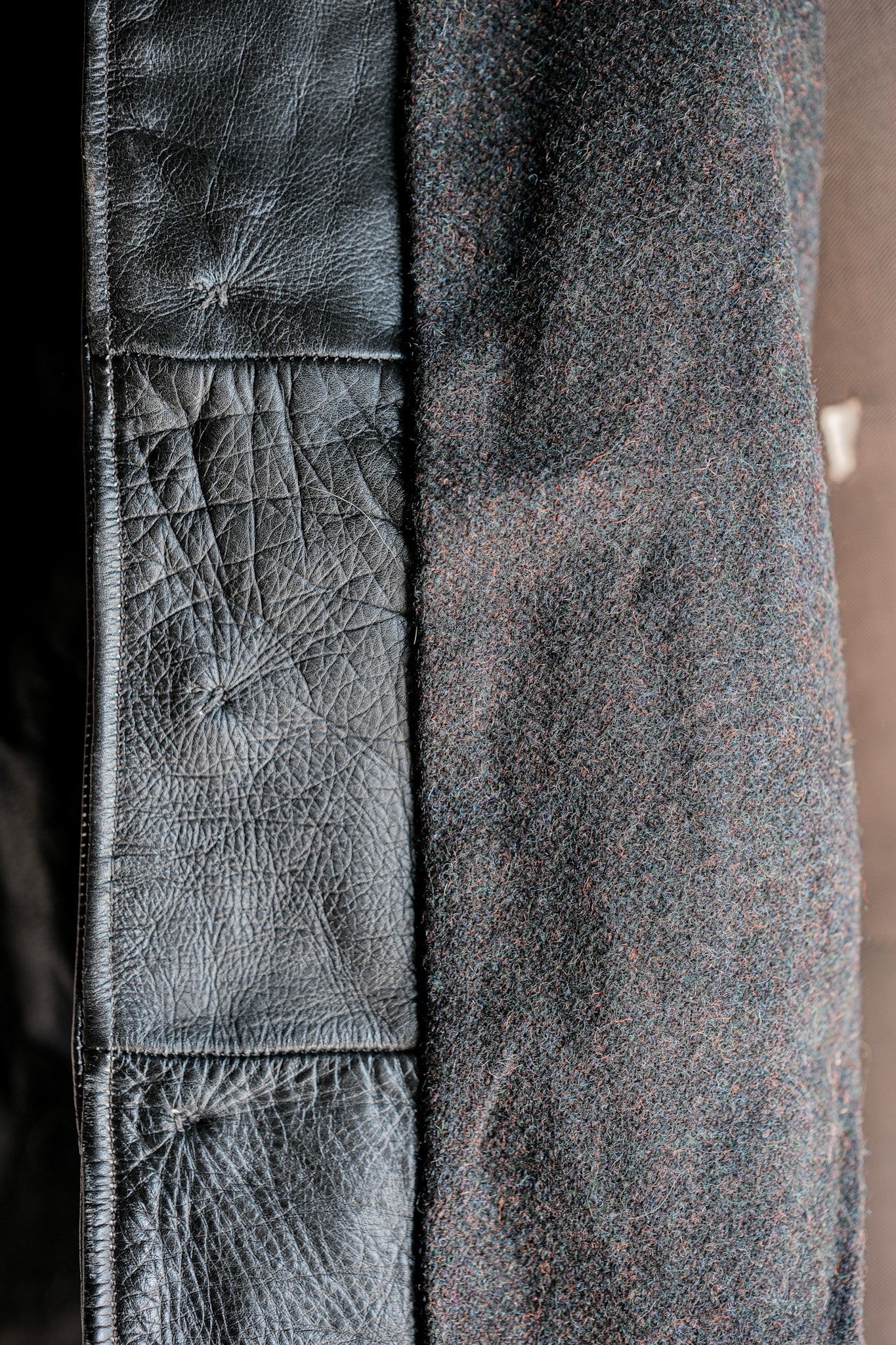 [~ 50's] French Vintage Leather Gilet Jacket