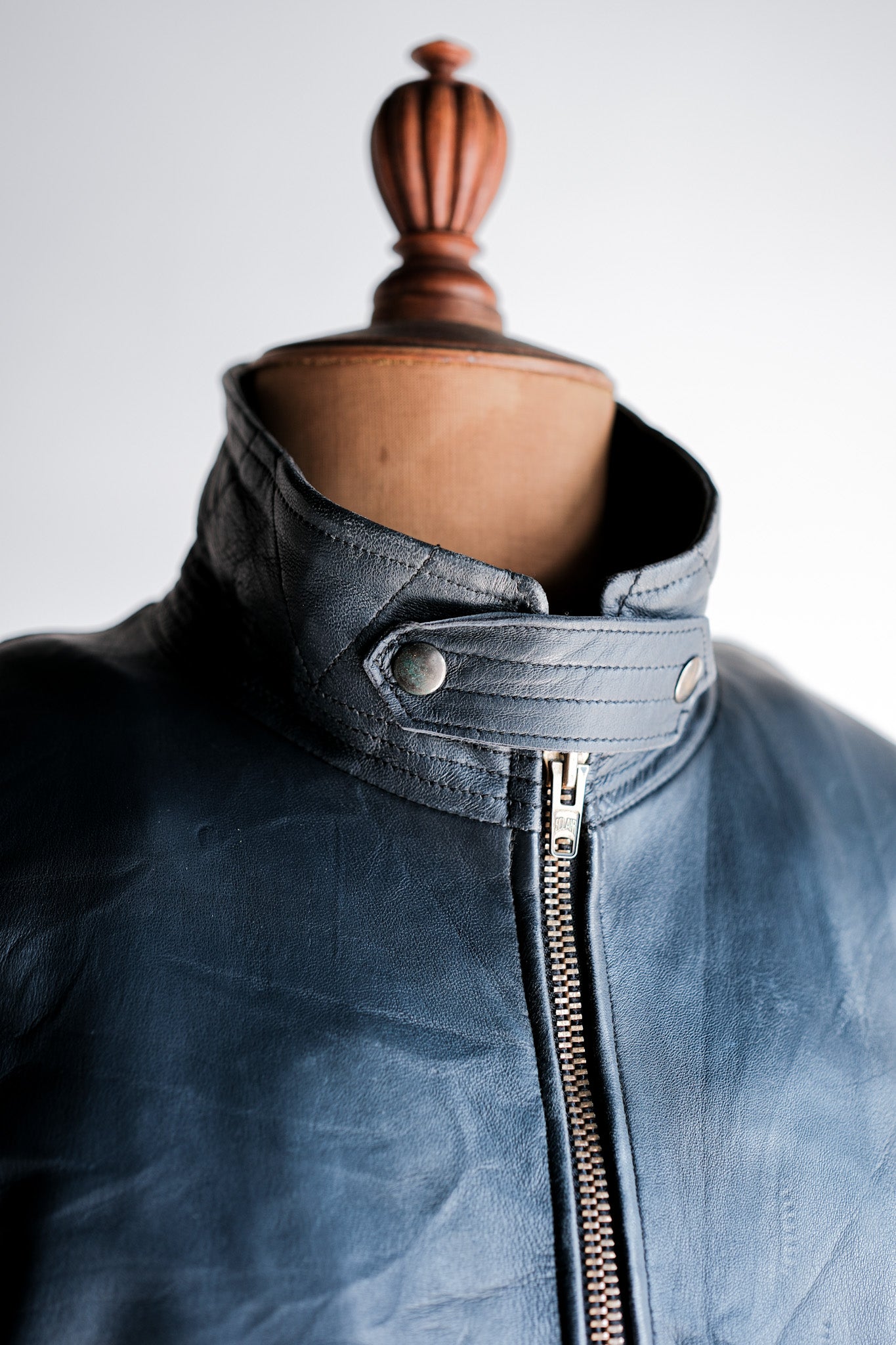 ［~70's］French Air Force Pilot Leather Jacket With Chin Strap & Liner Size.104L